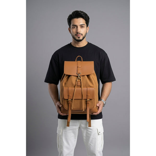 Beige Jimmy Unisex Eco Friendly Canvas Backpack