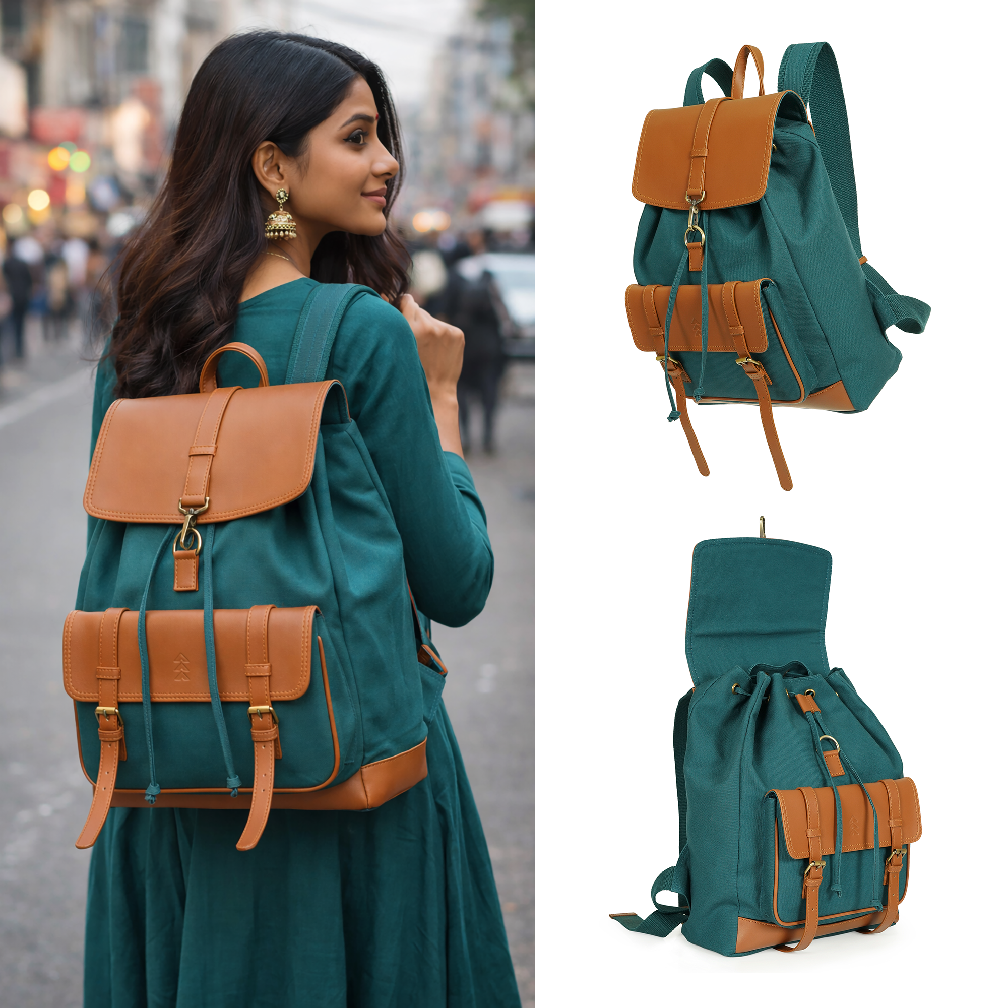 Teal Jimmy Unisex Eco Friendly Canvas Backpack