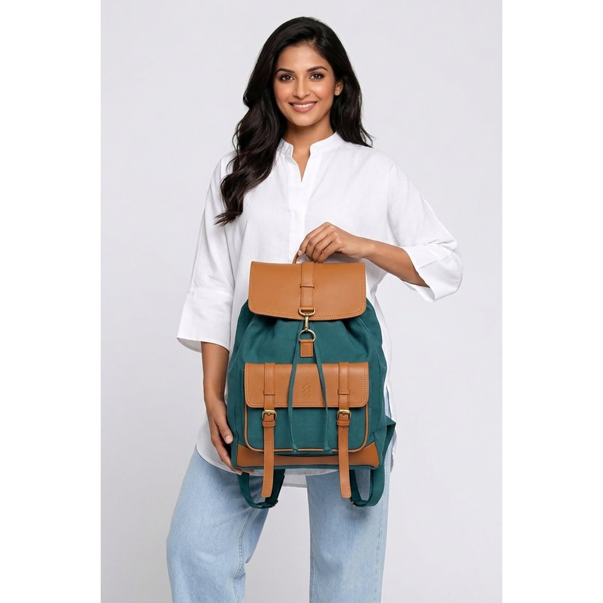 Teal Jimmy Unisex Eco Friendly Canvas Backpack