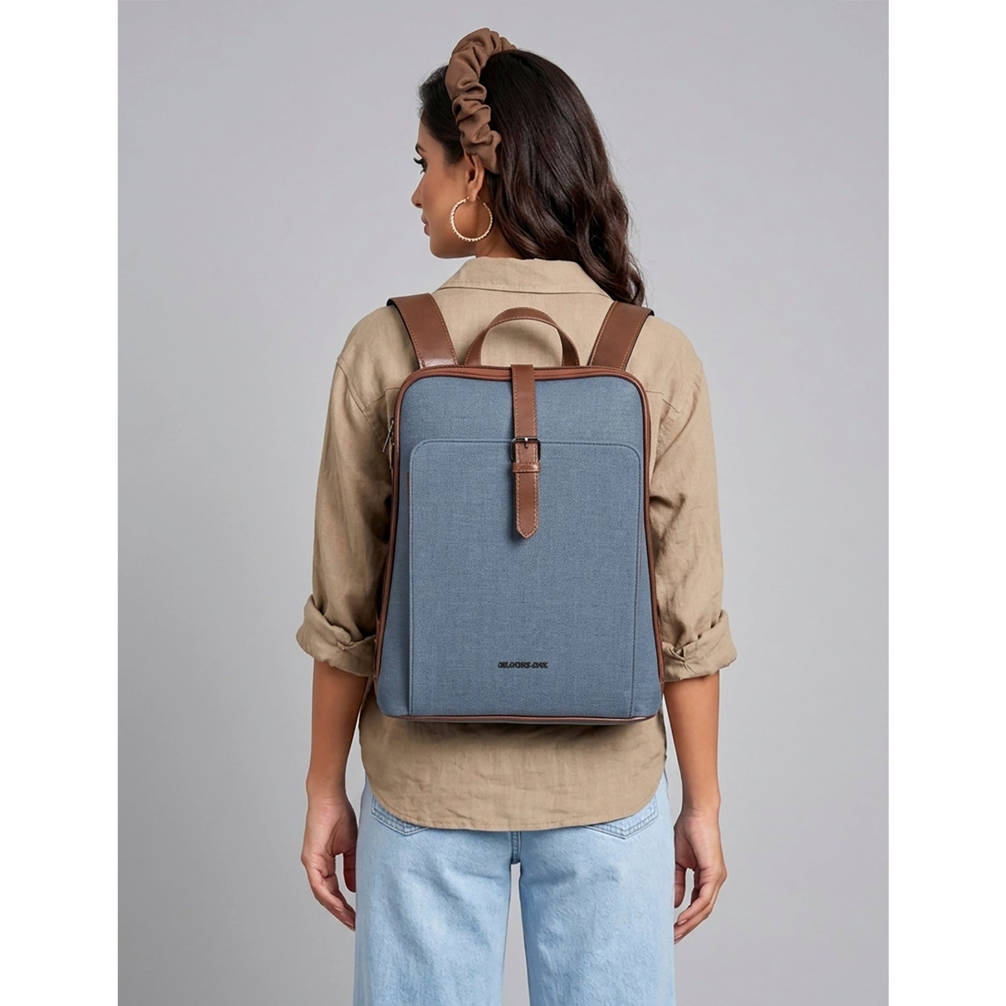 Blue Verona Leatherette 17L Laptop Backpack