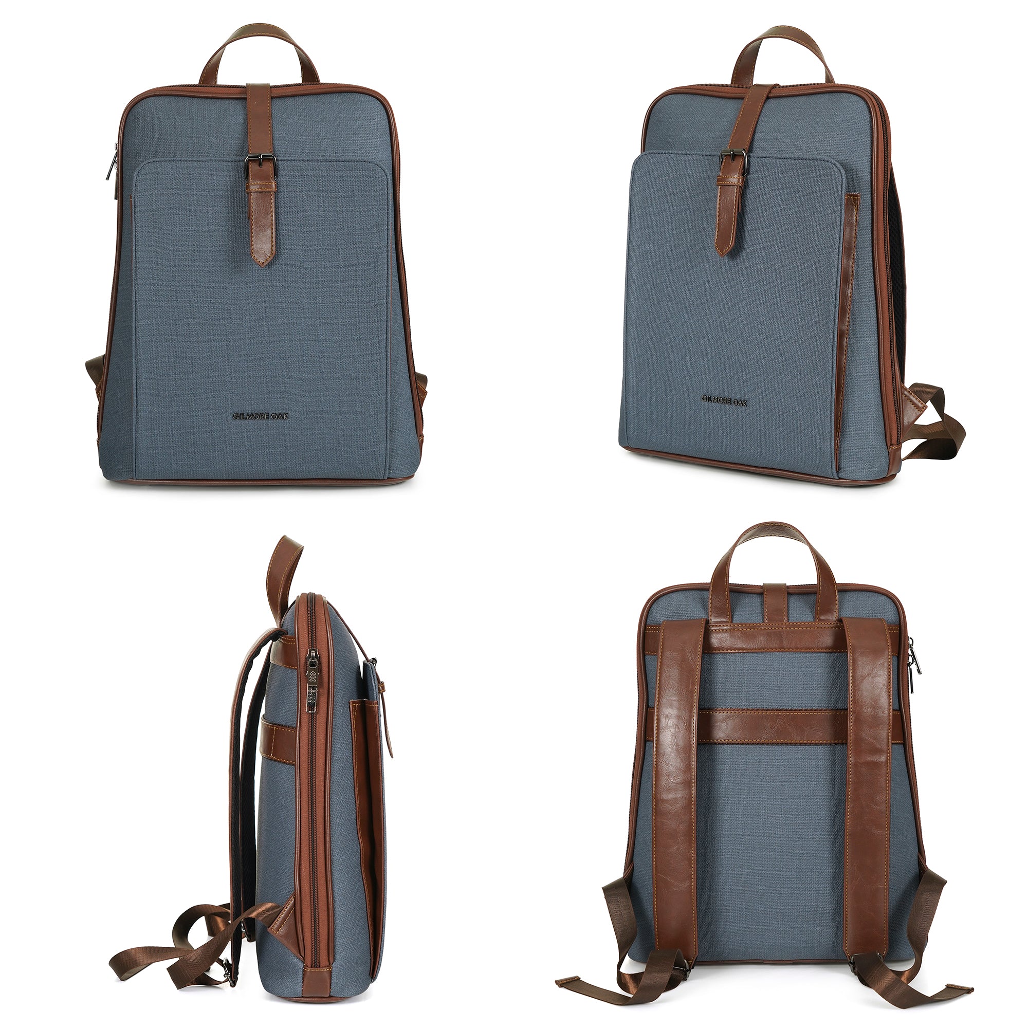 Blue Verona Leatherette 17L Laptop Backpack
