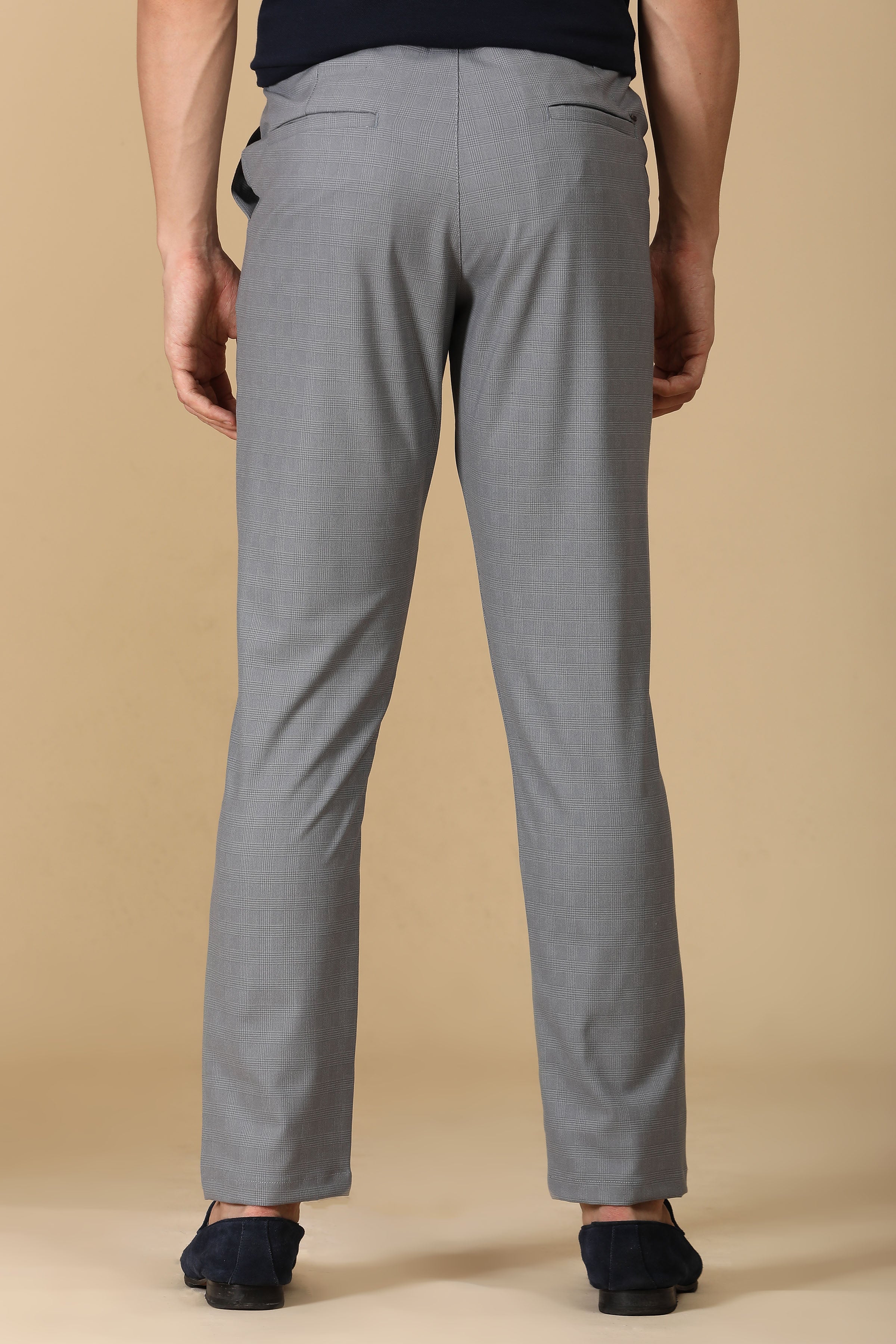 Men Checkered Formal Trouser