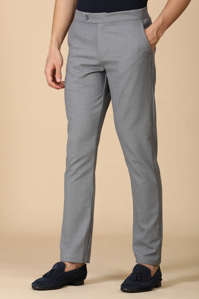 Men Checkered Formal Trouser