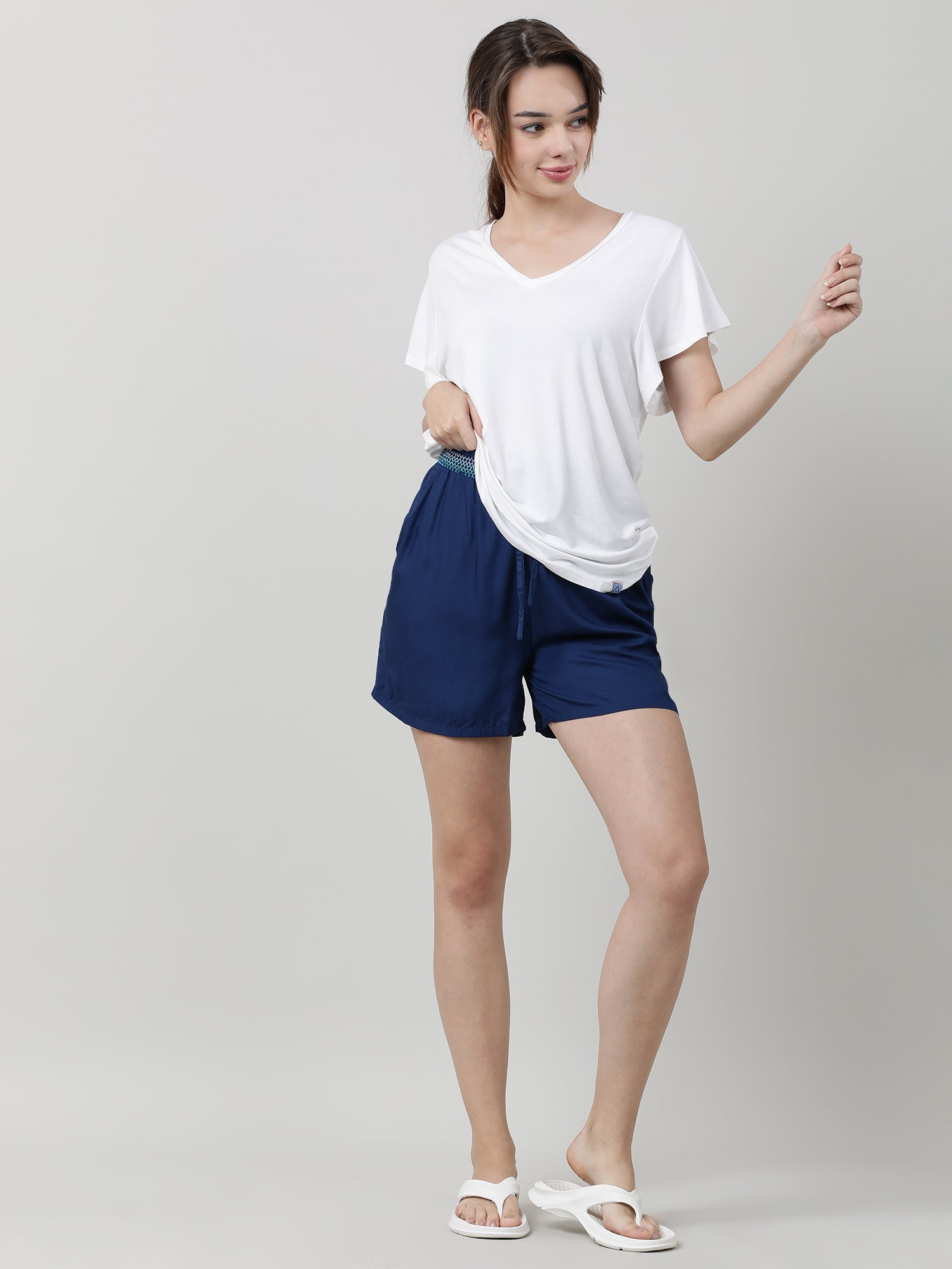 Women Blue Regular Fit Shorts