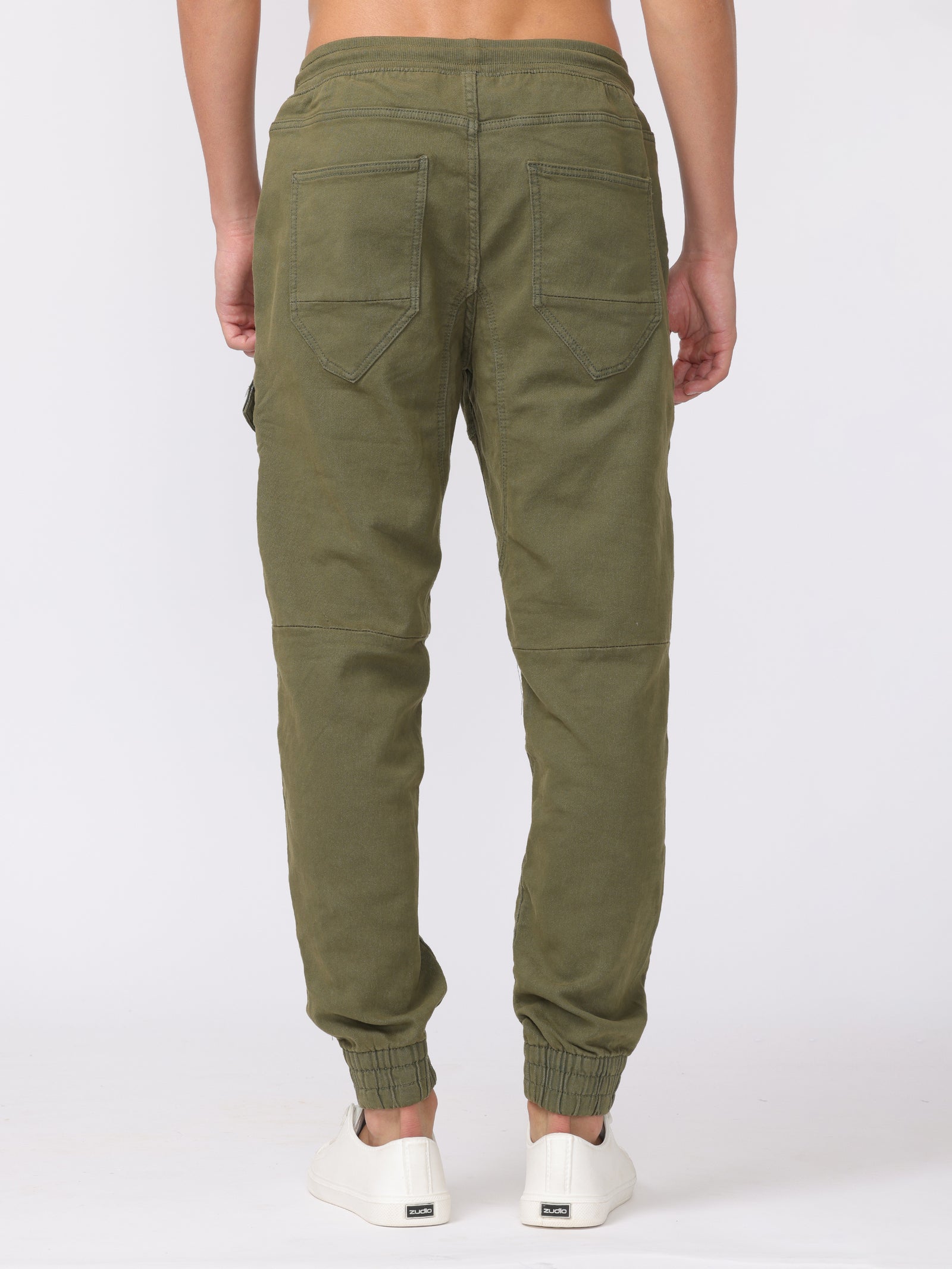 Men Olive Comfort Fit Stretchable Joggers