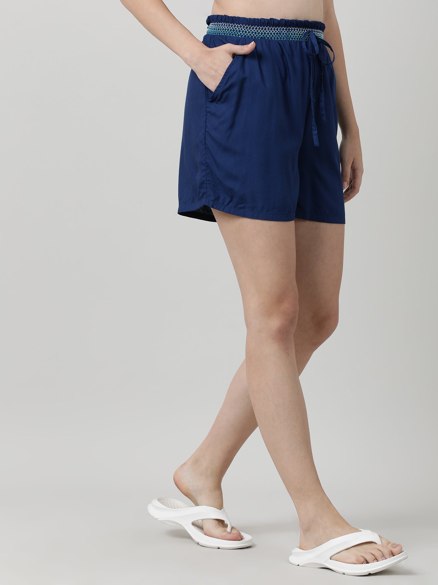 Women Blue Regular Fit Shorts