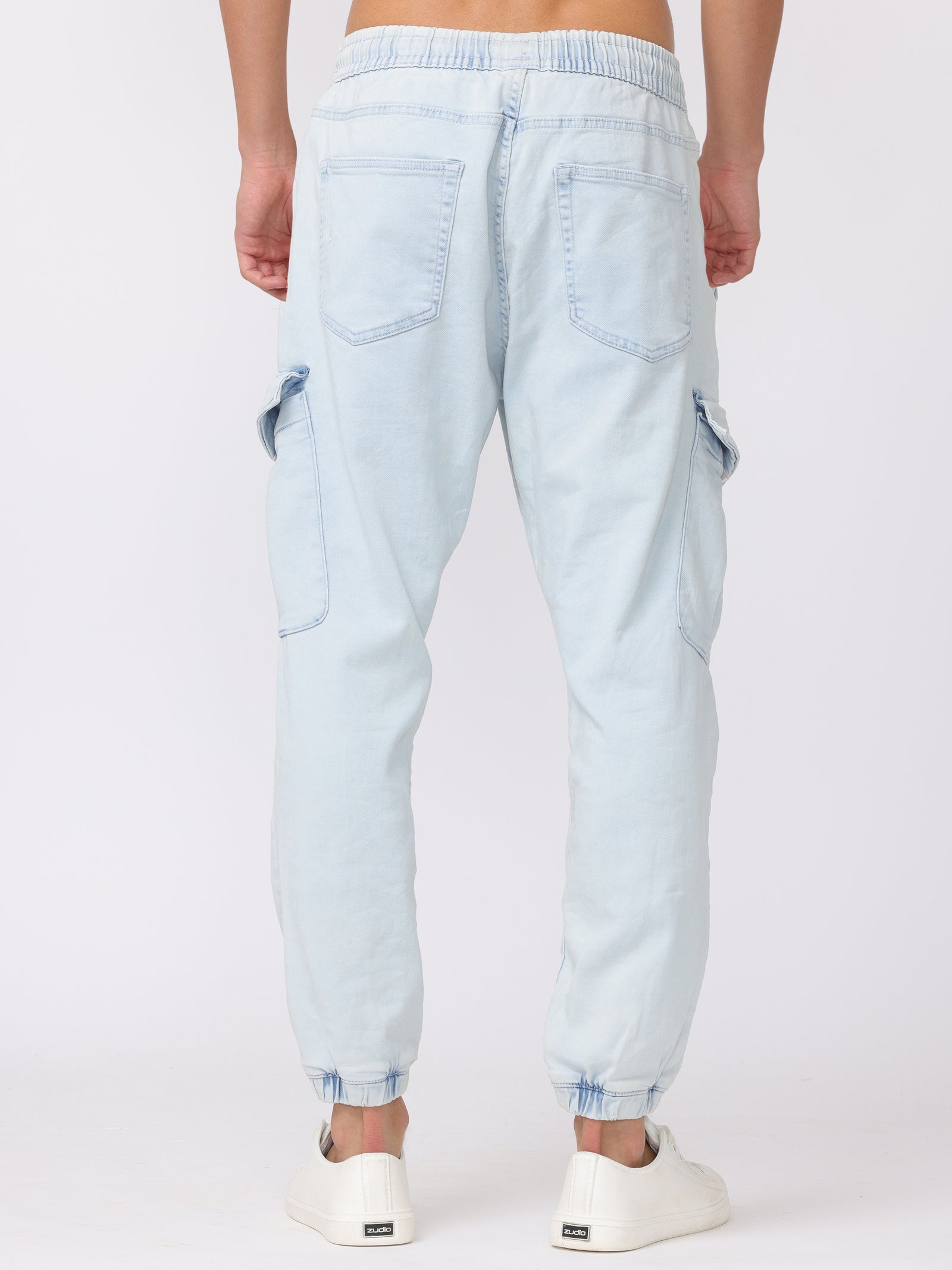 Men Light Blue Comfort Fit Joggers