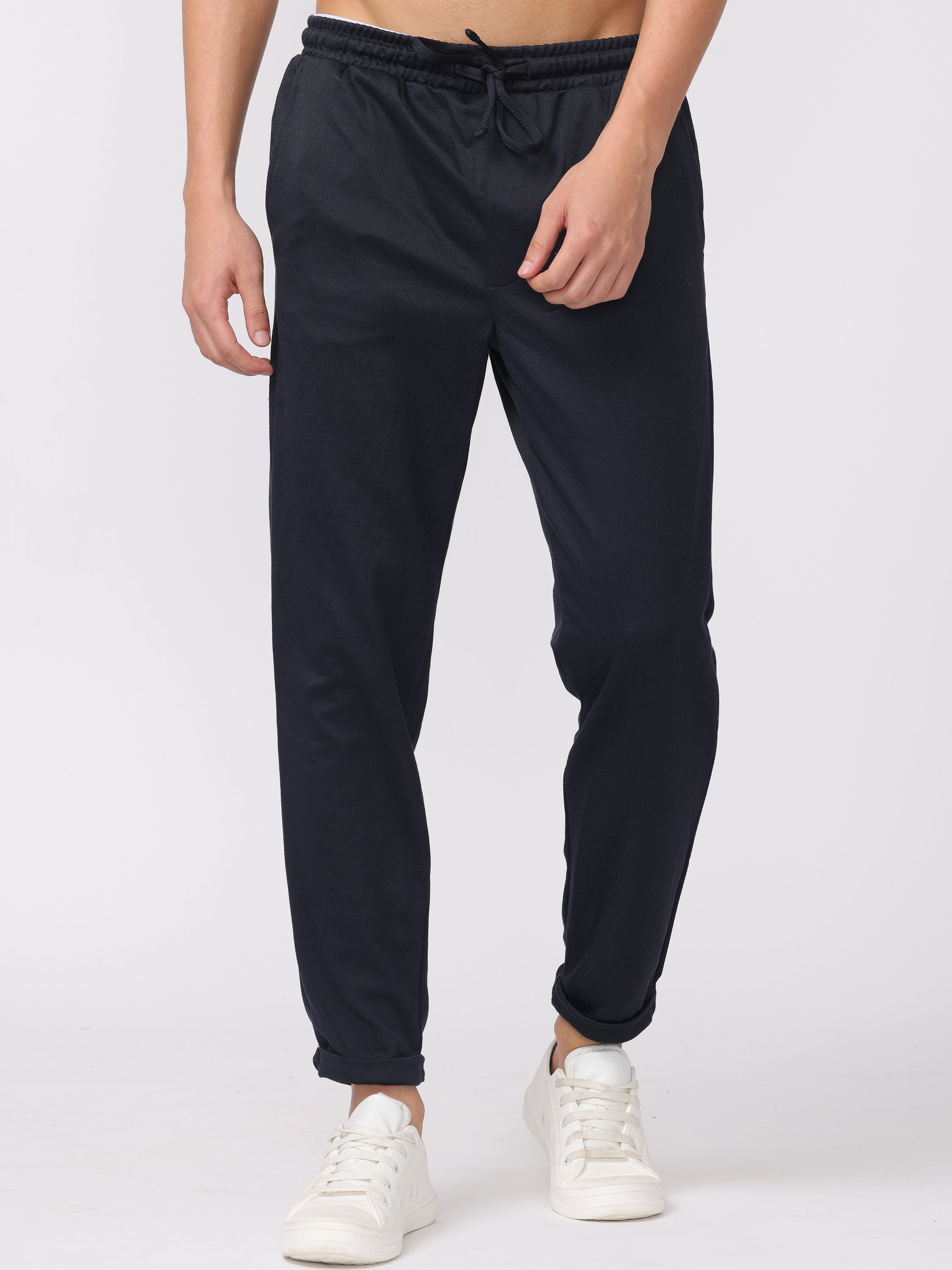 Men Navy Comfort Fit Joggers