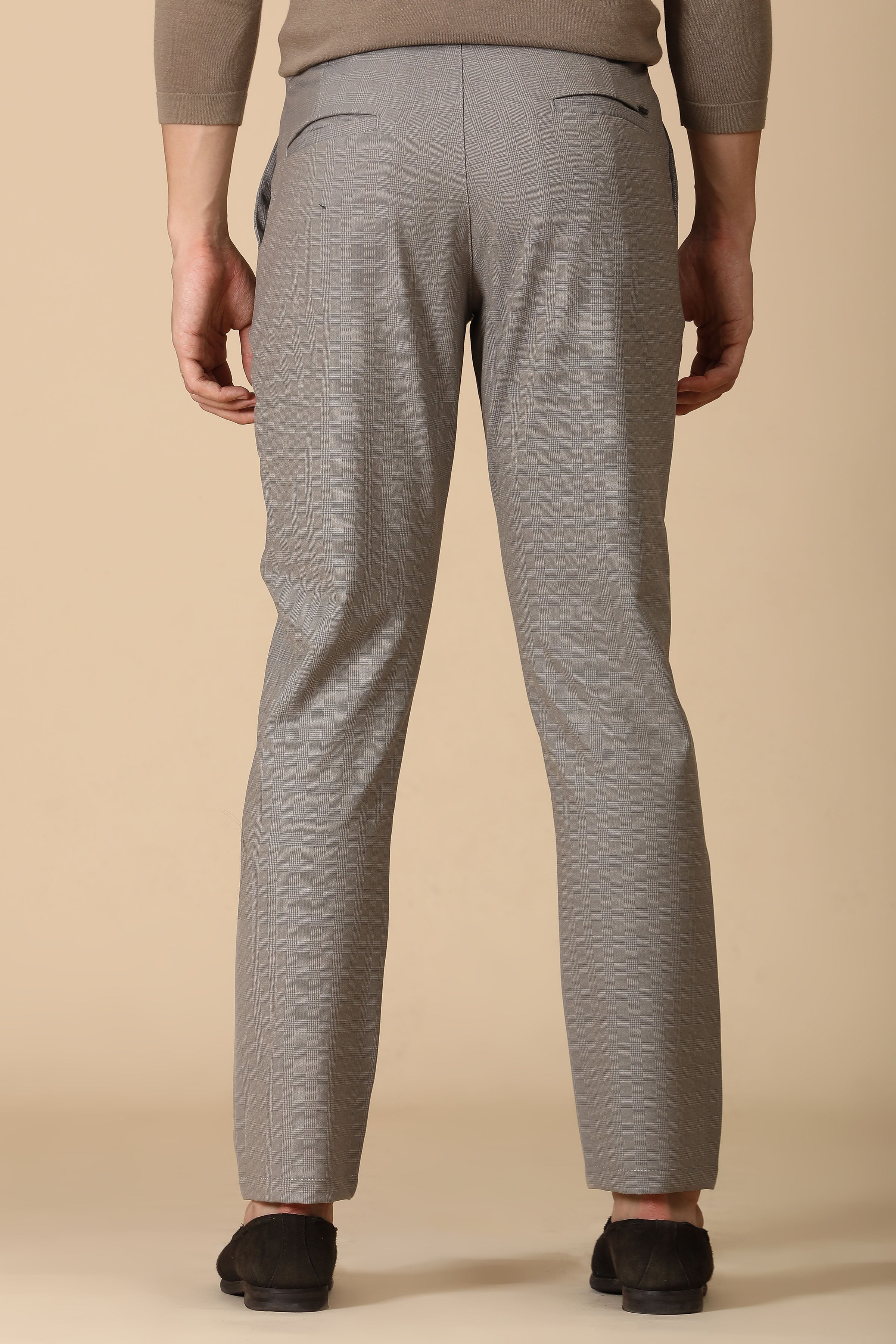 Men Checkered Formal Trouser
