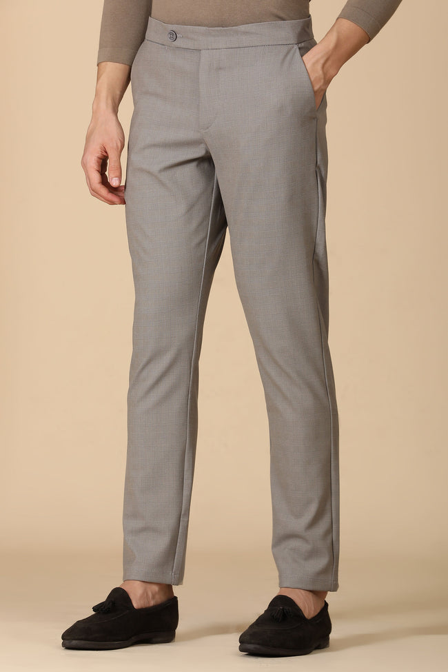 Men Checkered Formal Trouser