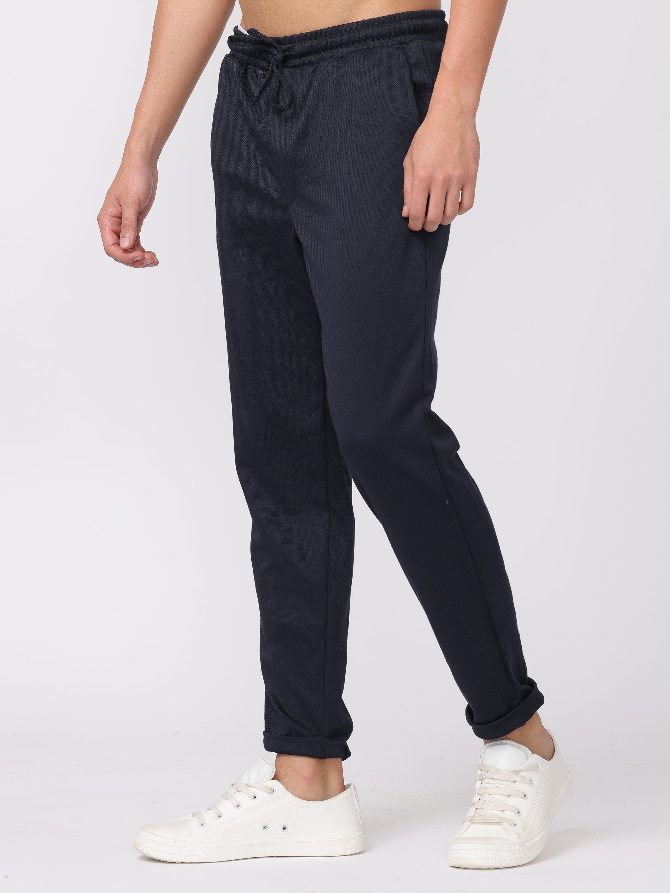 Men Navy Comfort Fit Joggers