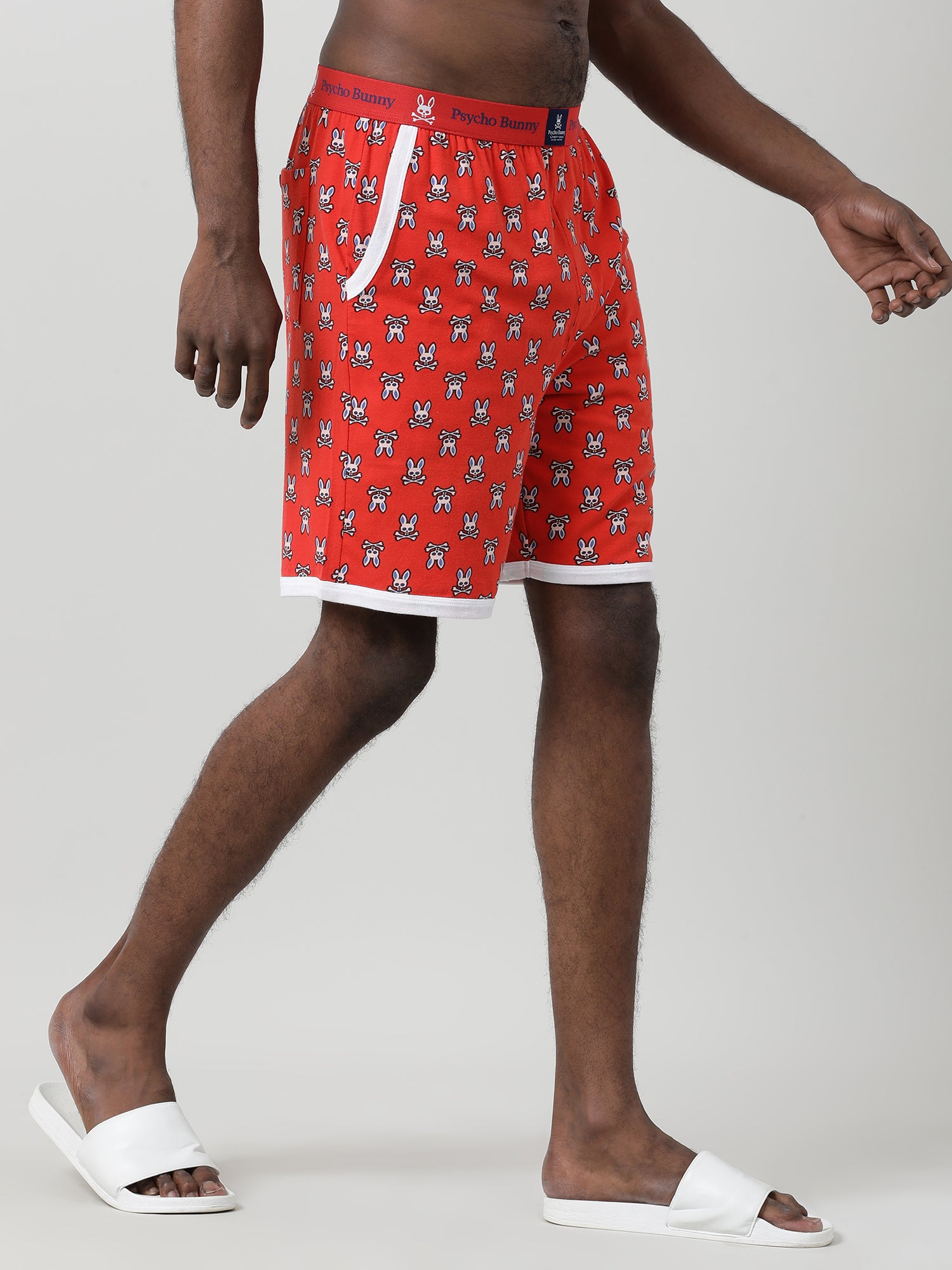 Orange Cotton Knee Length Shorts