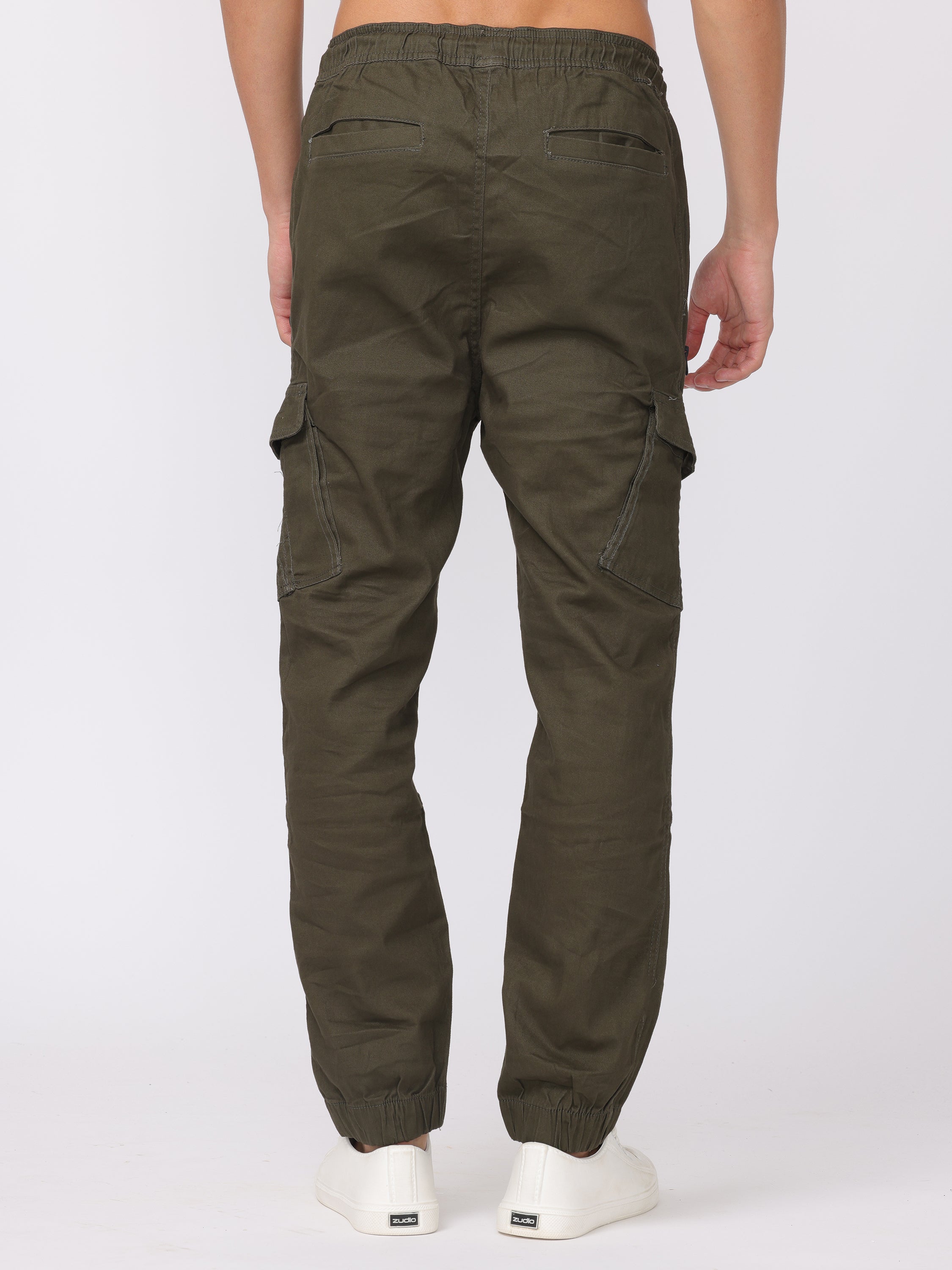 Men Olive Comfort Fit Joggers