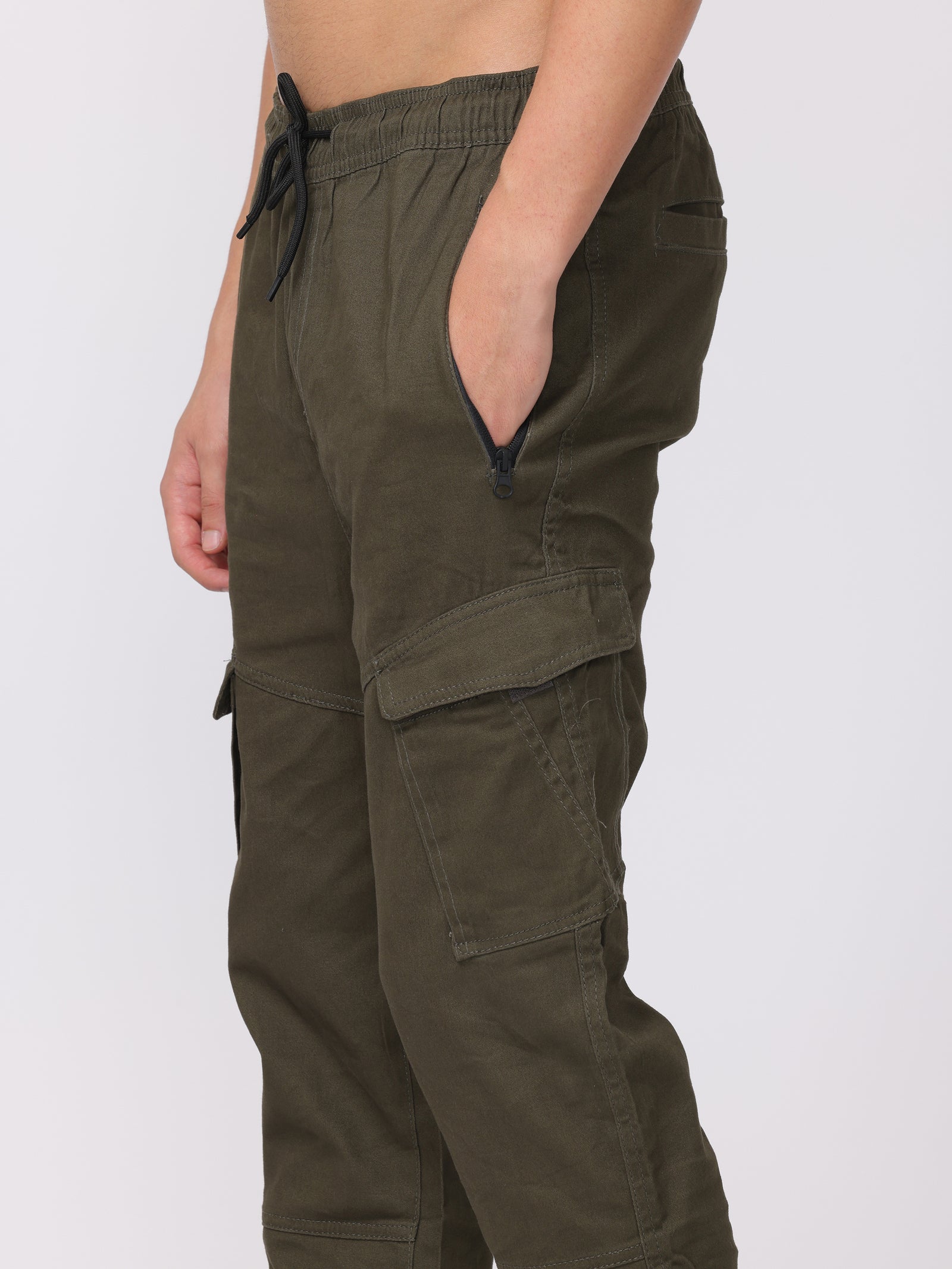 Men Olive Comfort Fit Joggers