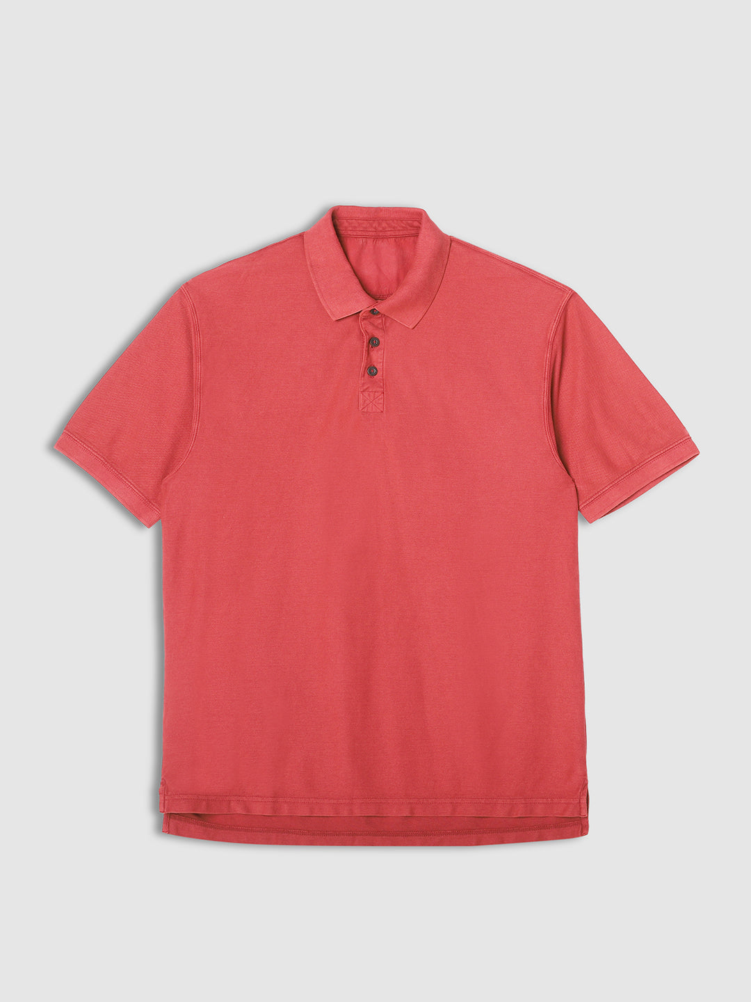 Men Bright Red Drop Shoulder Oversize Polo T-Shirt