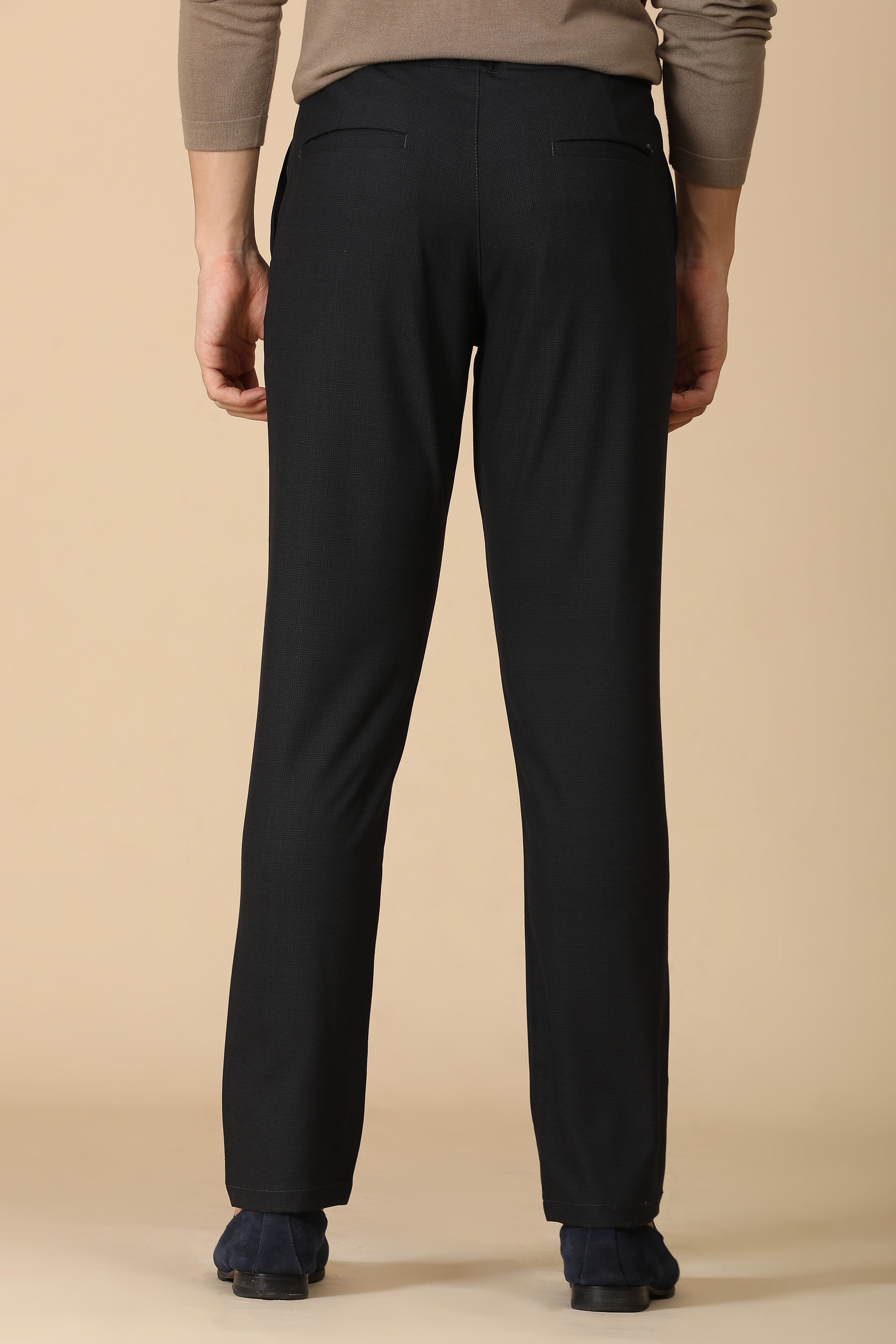 Men Checkered Formal Trouser