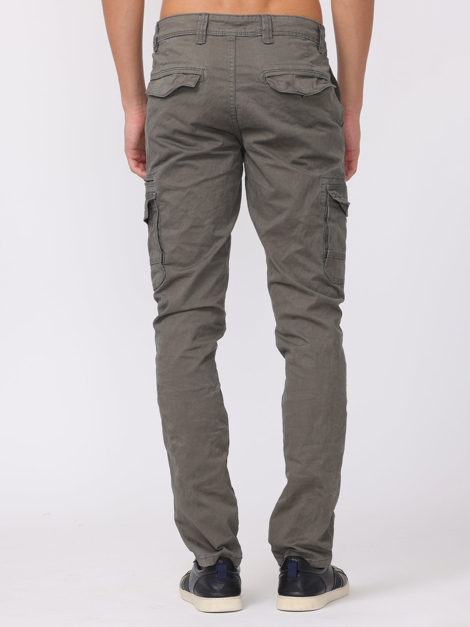 Men Grey Regular Fit Cargo Pants