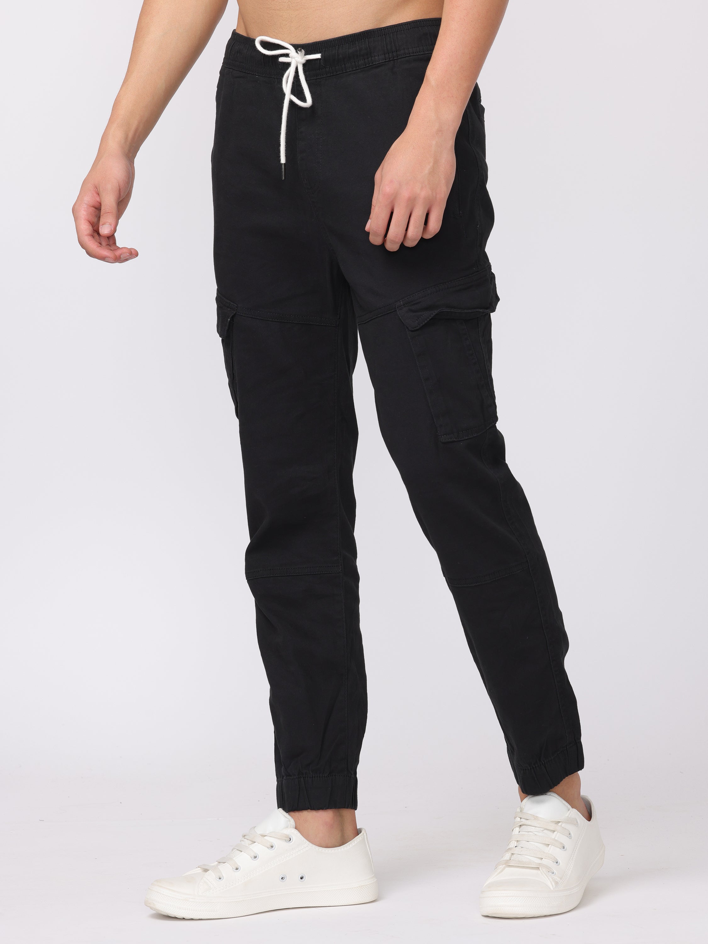 Men Black Comfort Fit Joggers