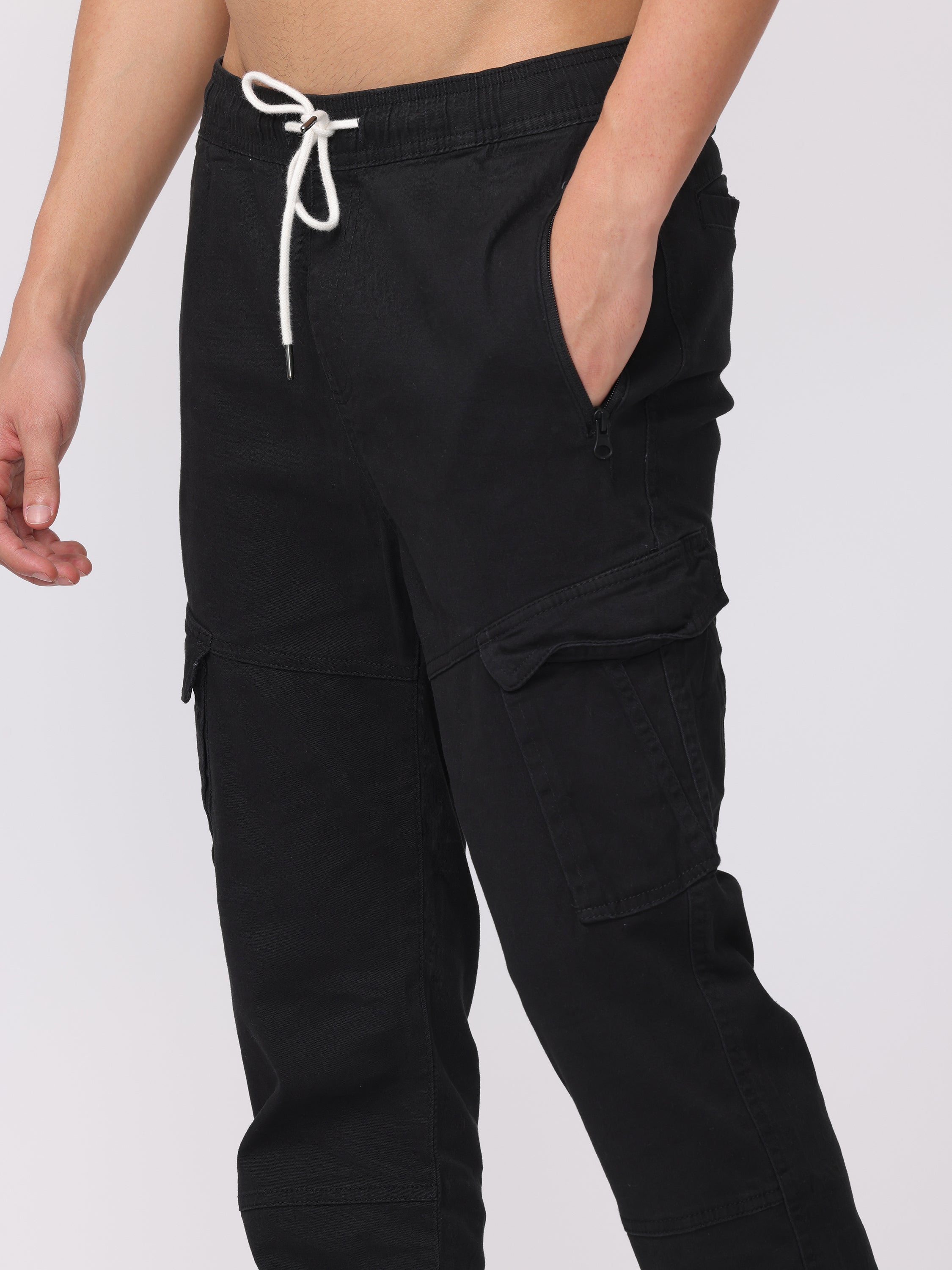 Men Black Comfort Fit Joggers