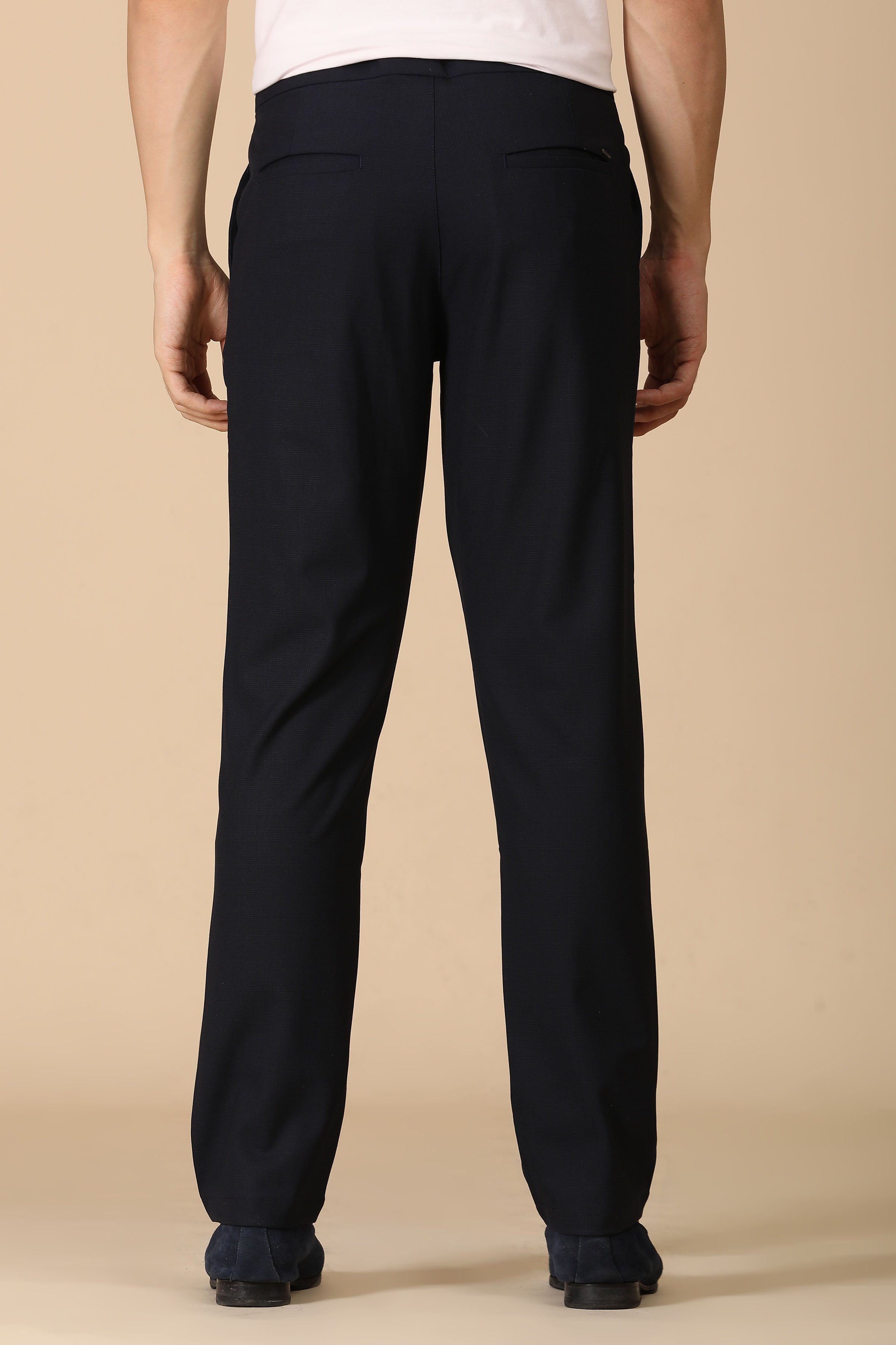 Men Checkered Formal Trouser