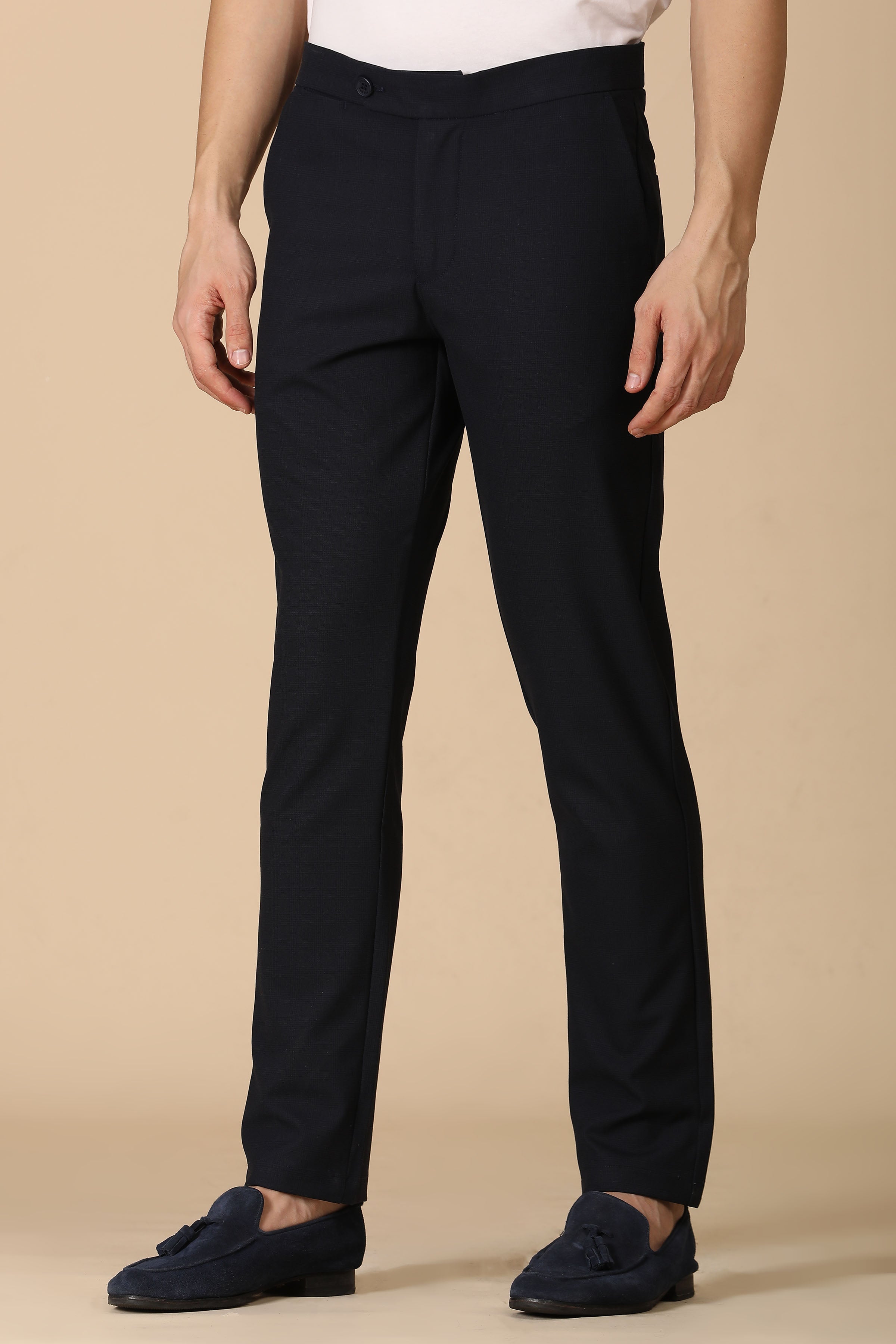 Men Checkered Formal Trouser