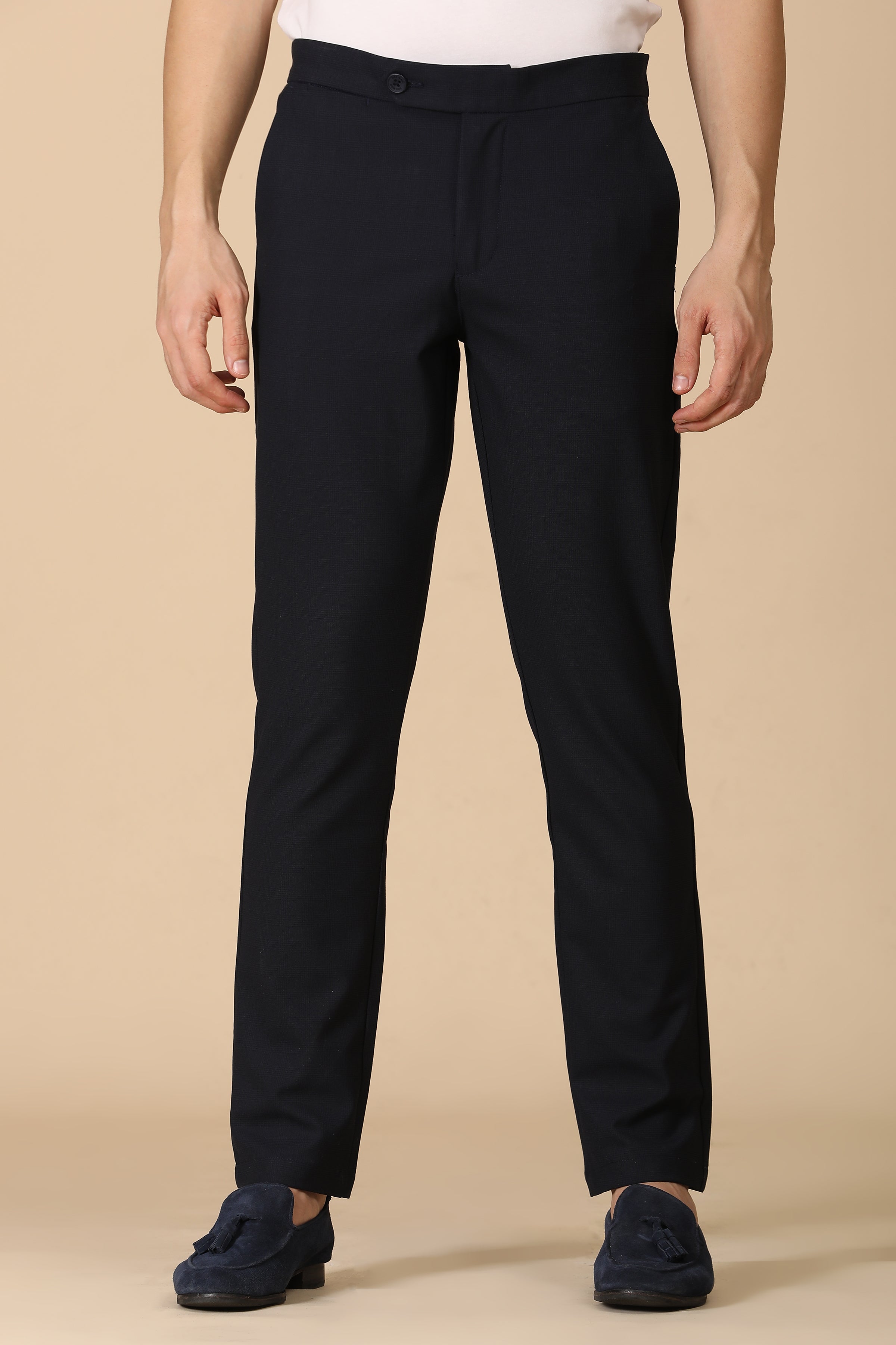 Men Checkered Formal Trouser