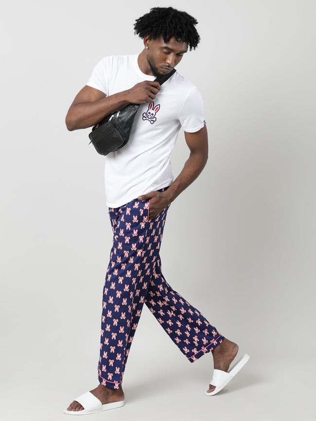 Men Oversized Navy Cotton Lounge Pants
