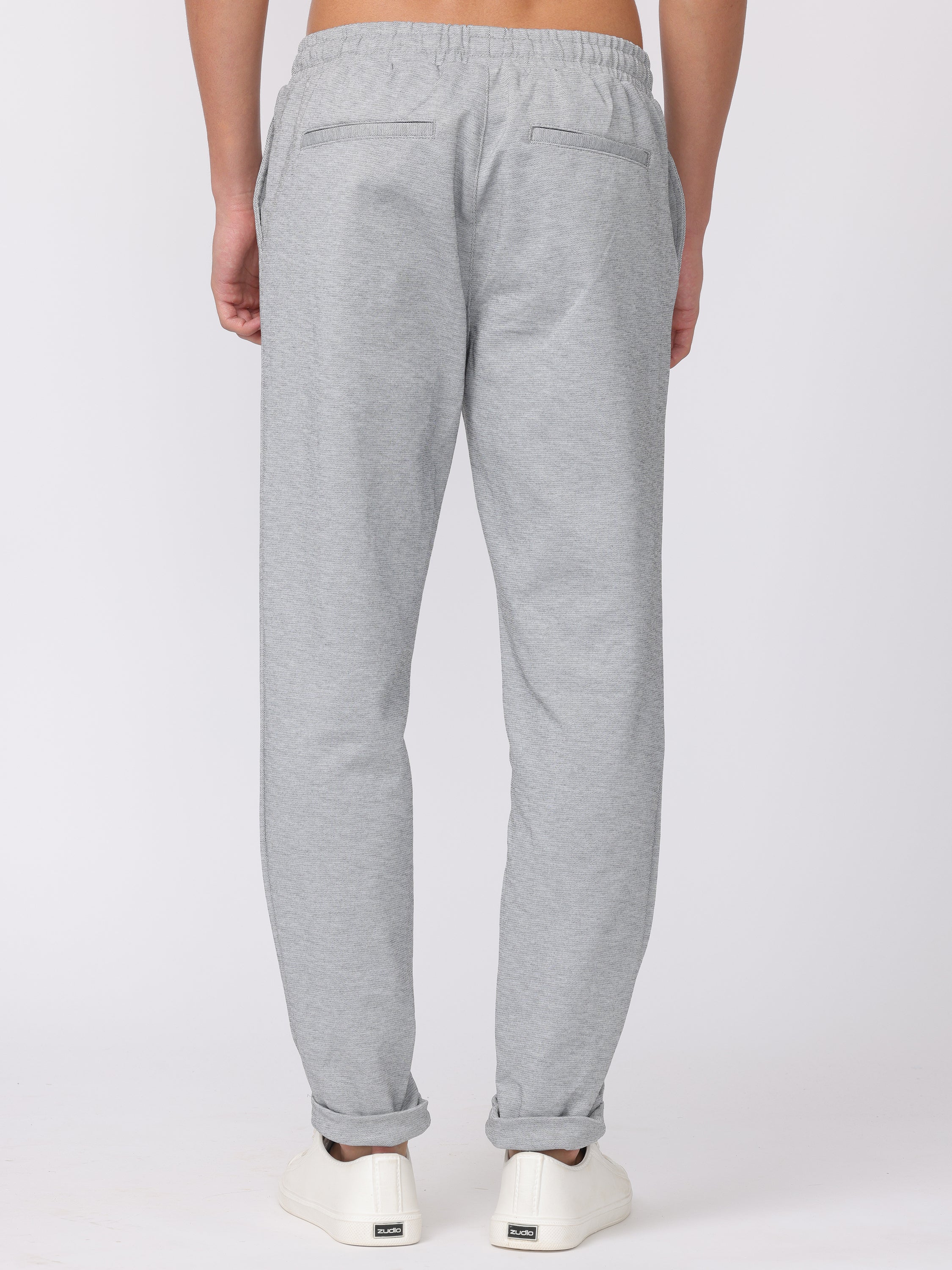 Men Grey Textured Comfort Fit Joggers