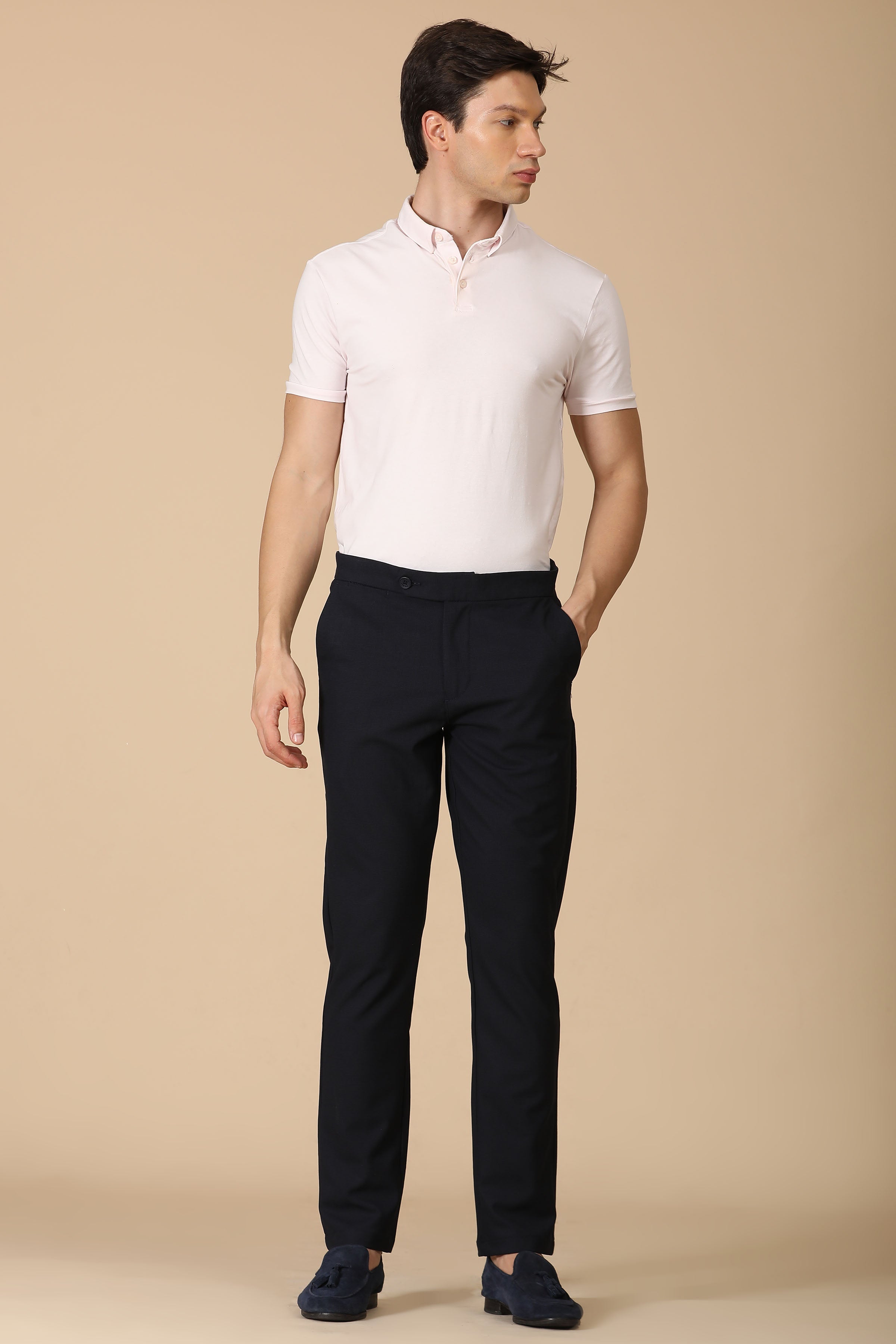Men Checkered Formal Trouser