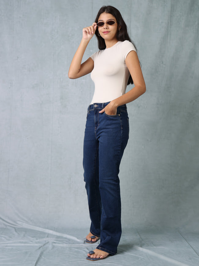 Women Blue Bootcut Jeans