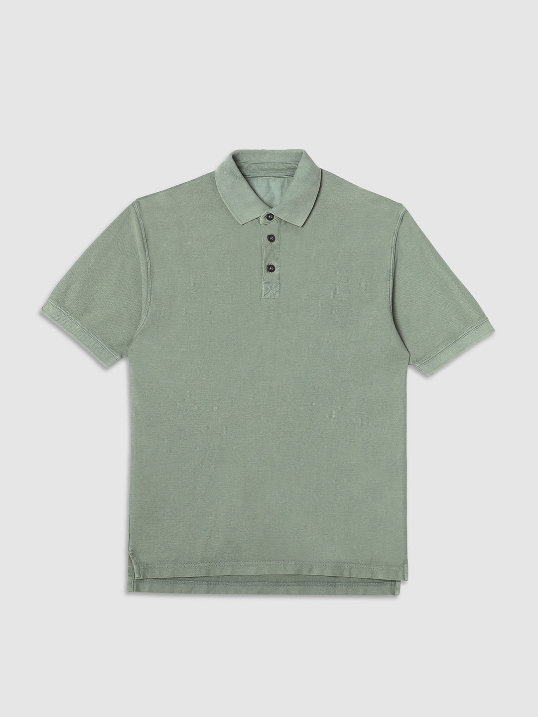 Men Sage Drop Shoulder Oversize Polo T-Shirt