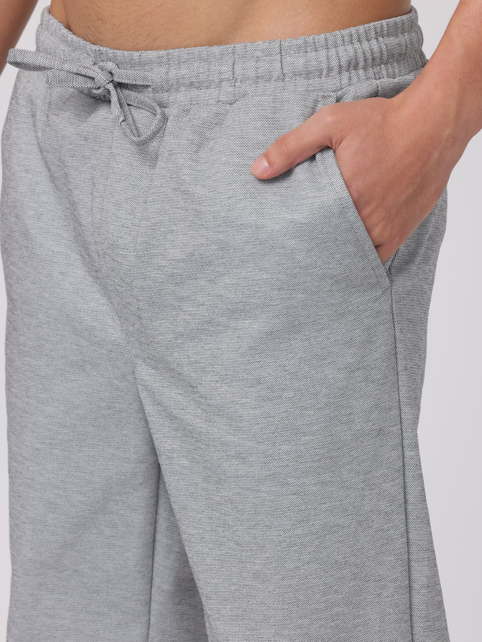 Men Grey Textured Comfort Fit Joggers