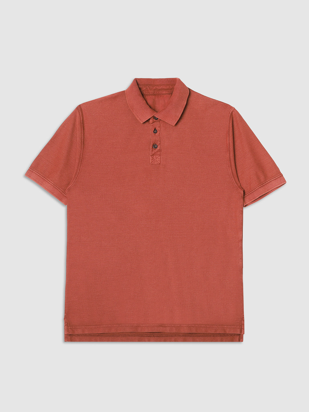 Men Rusty Orange Drop Shoulder Oversize Polo T-Shirt