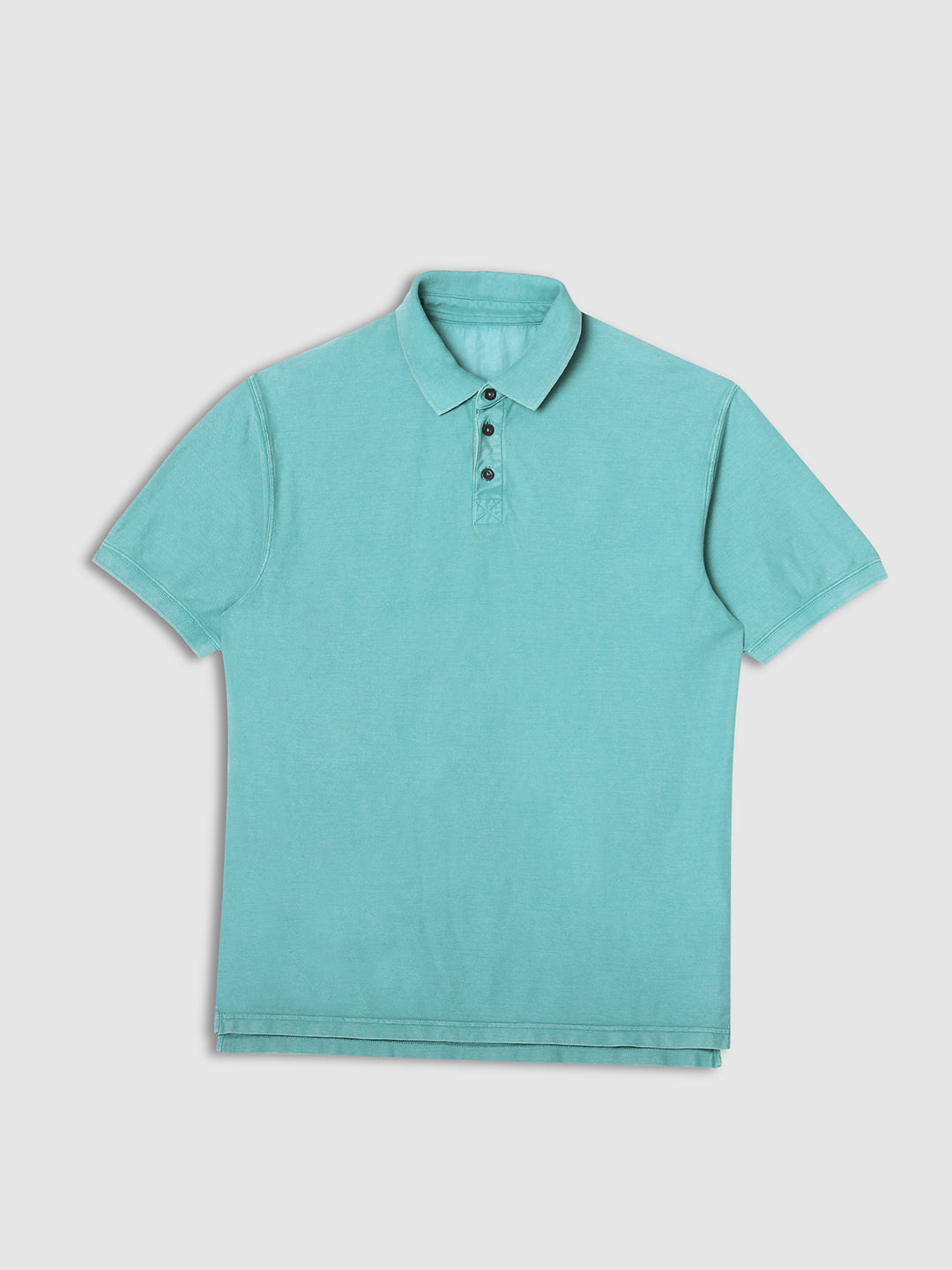 Men Teal Drop Shoulder Oversize Polo T-Shirt