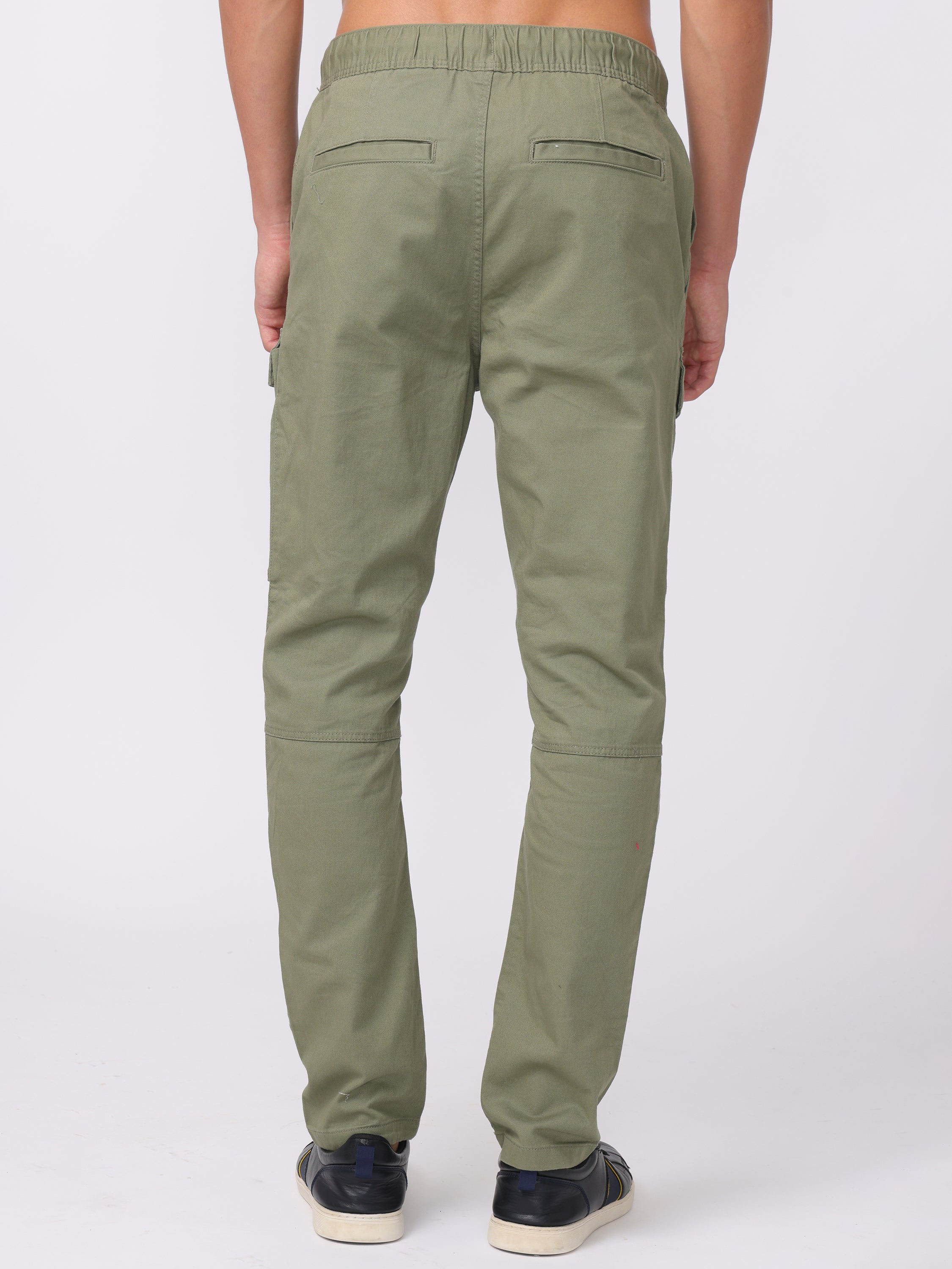 Men Olive Regular Fit Cargo Pants