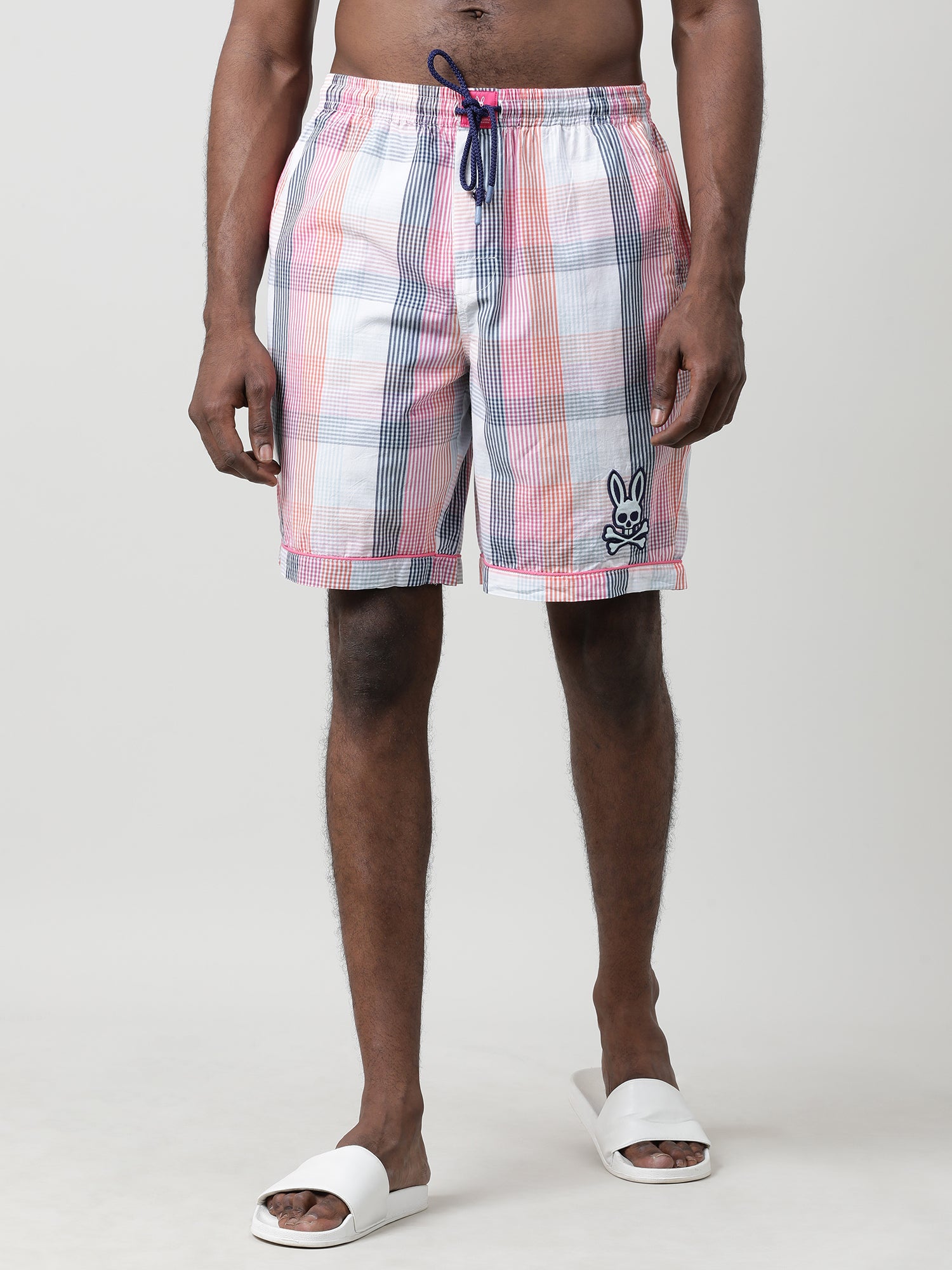 Cotton Checked Knee Length Shorts