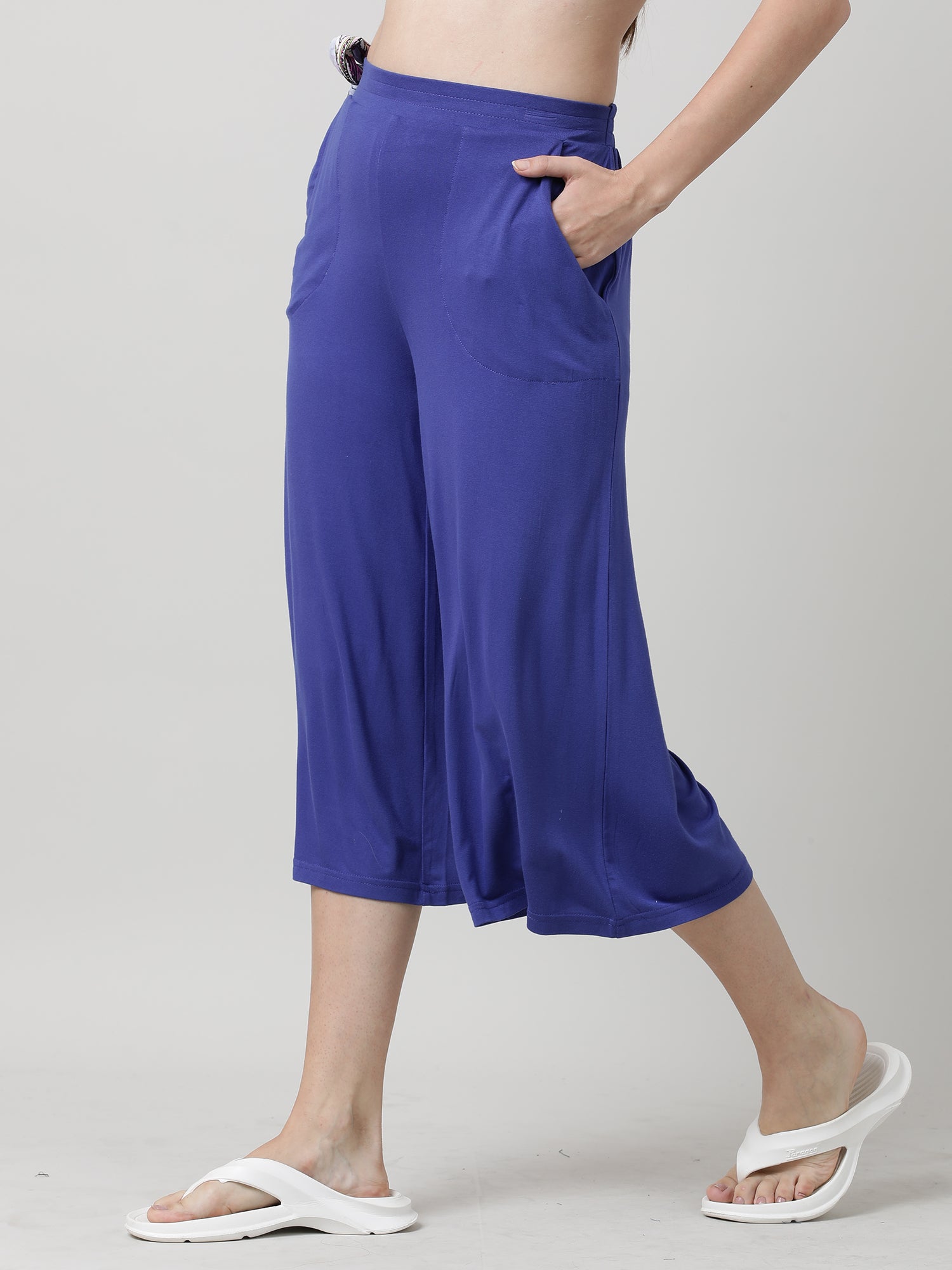 Women Blue Relaxed Fit Culottes