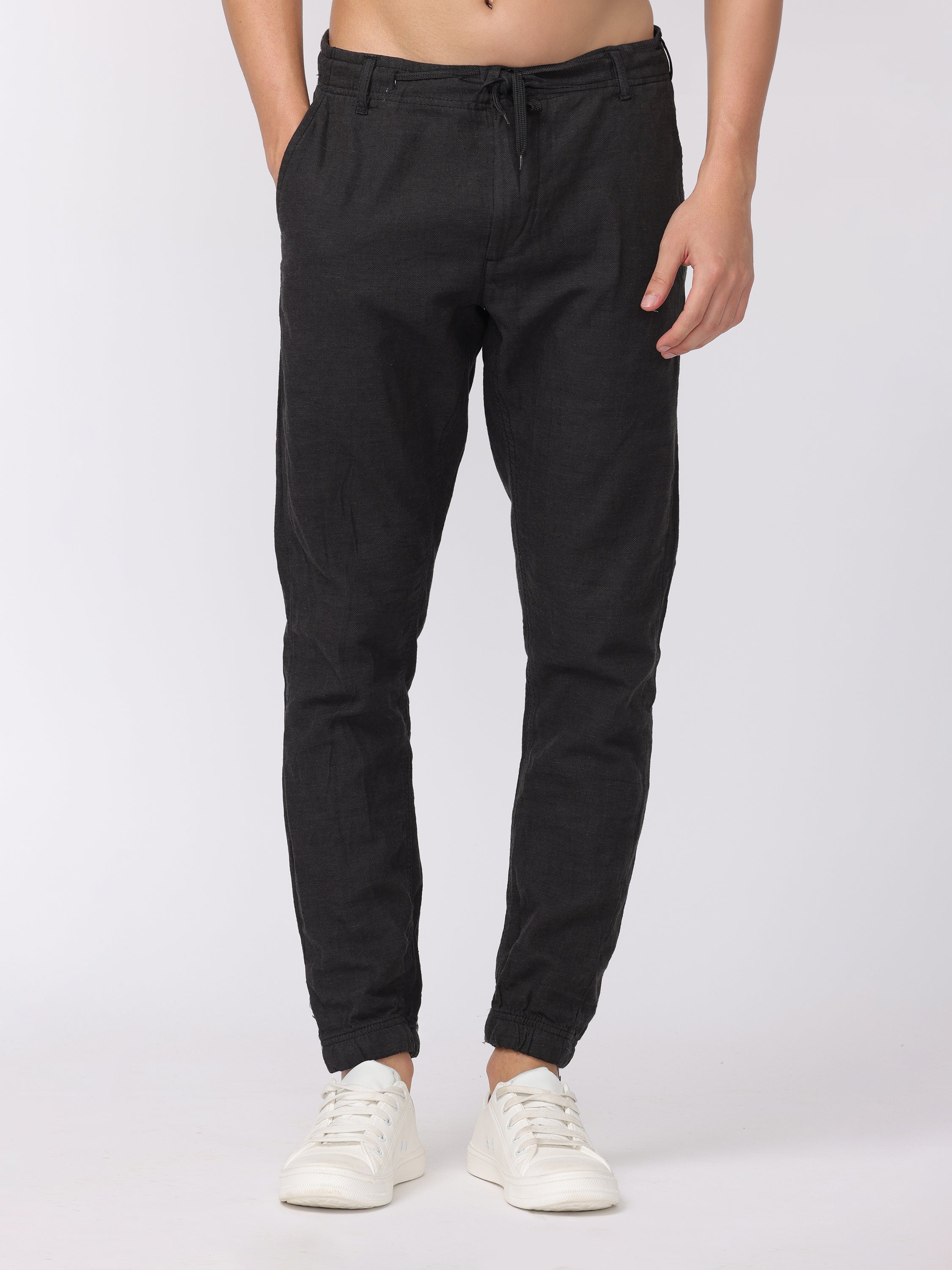 Men Black Comfort Fit Joggers