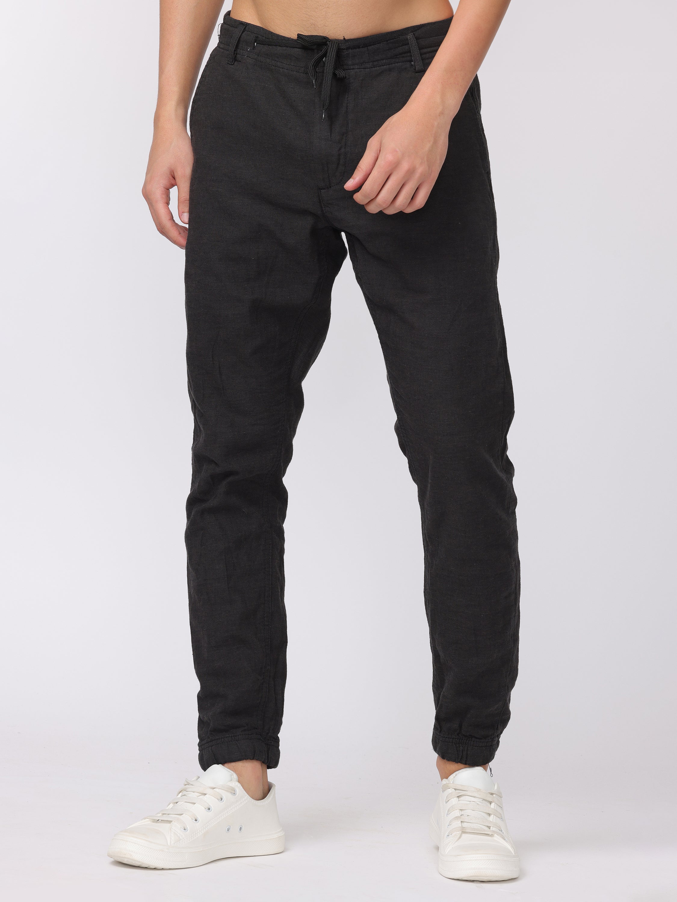 Men Black Comfort Fit Joggers