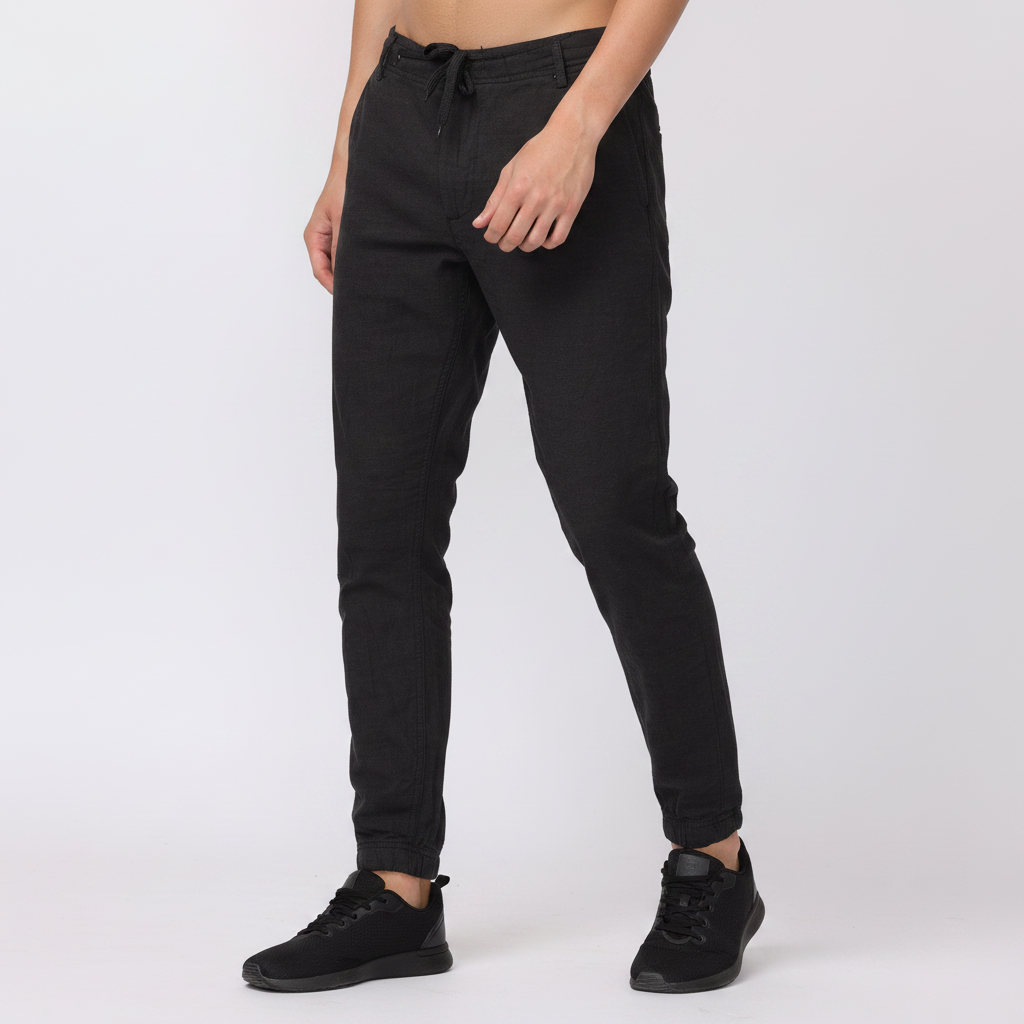 Men Black Comfort Fit Joggers