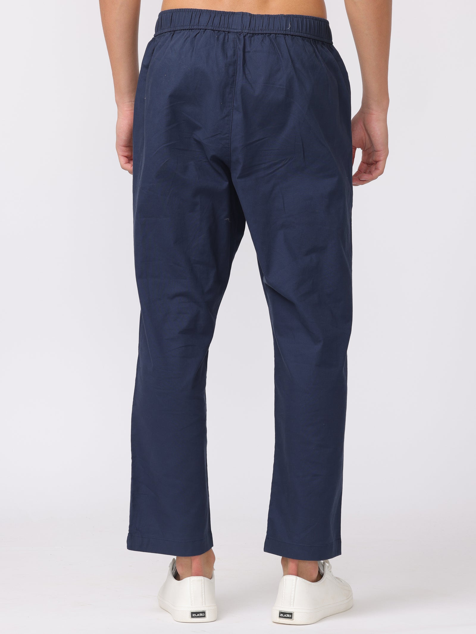 Men Navy Regular Fit Pants