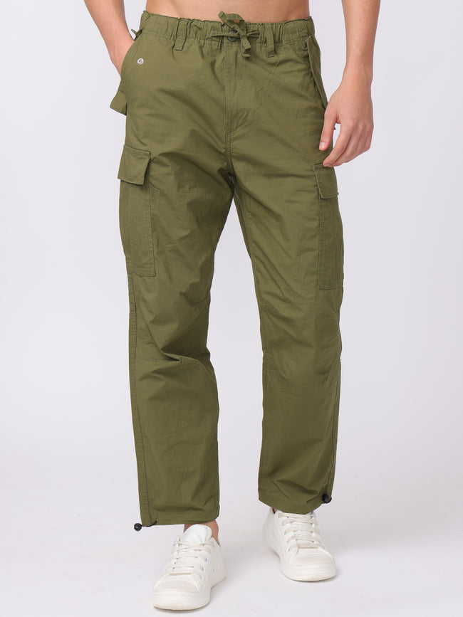 Men Green Regular Fit Cargo Pants