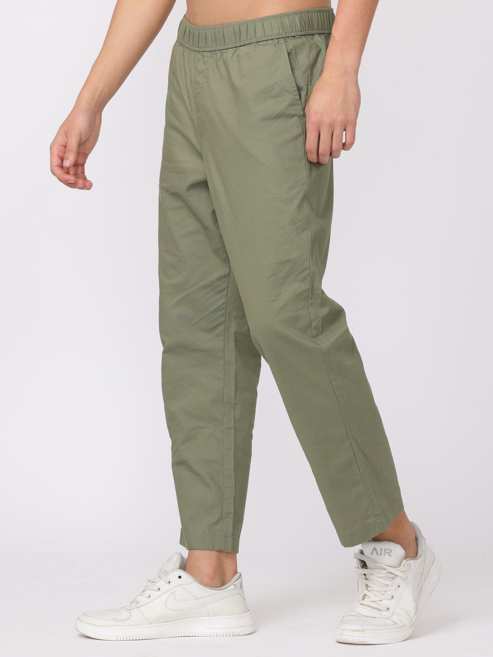 Men Olive Regular Fit Pants