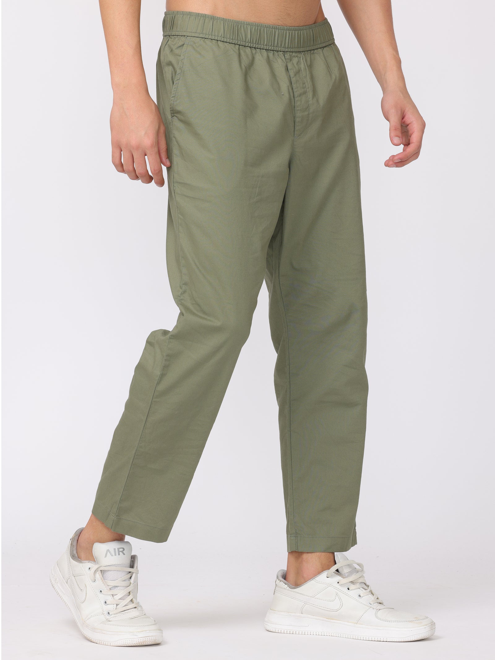 Men Olive Regular Fit Pants