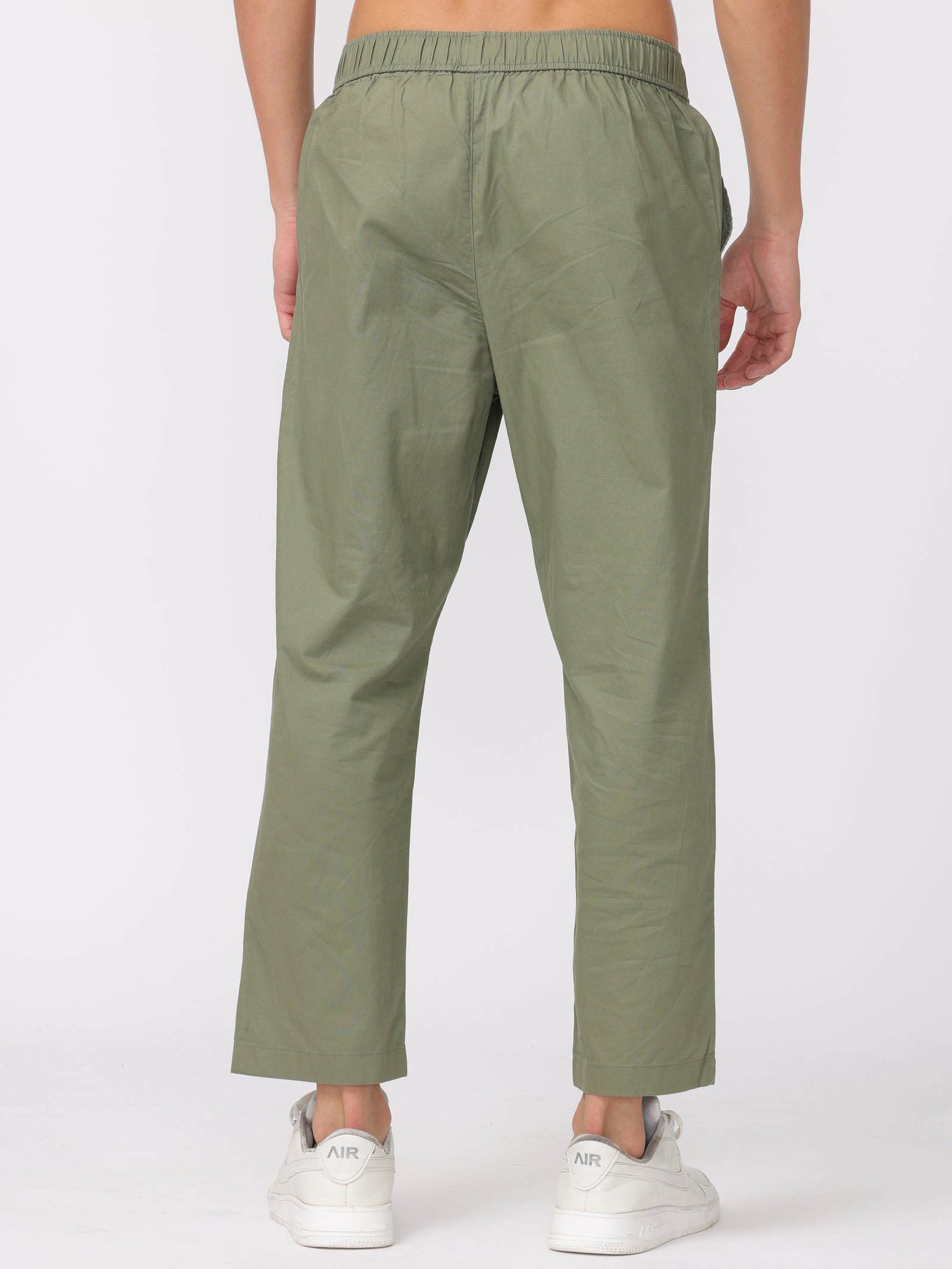 Men Olive Regular Fit Pants