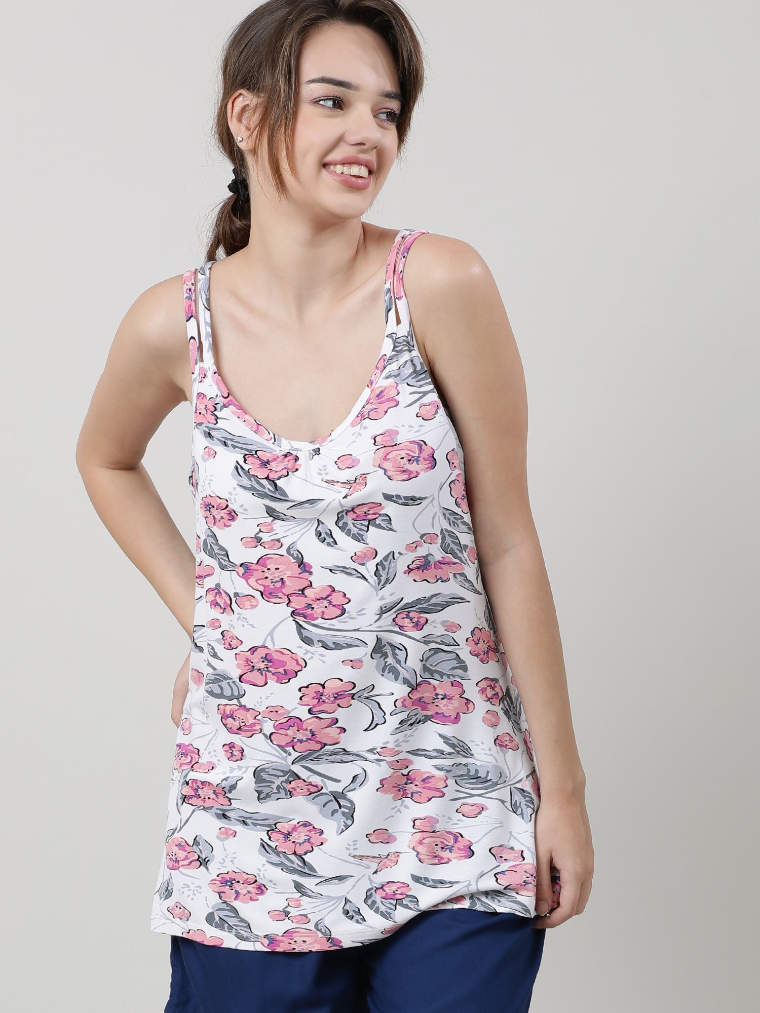 Women Relaxed Fit Floral Tank Top