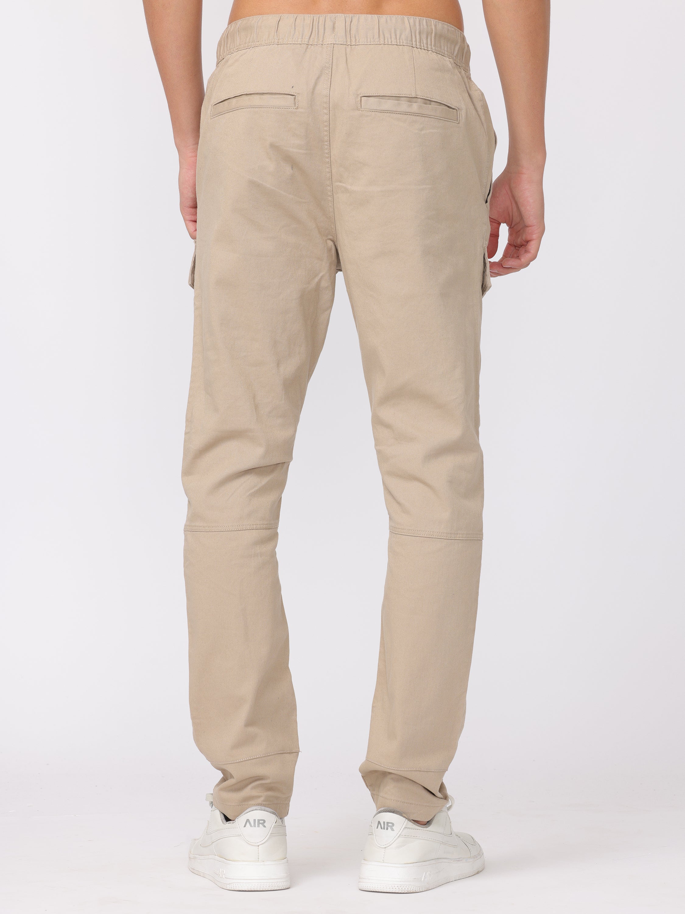 Men Beige Regular Fit Cargo Pants