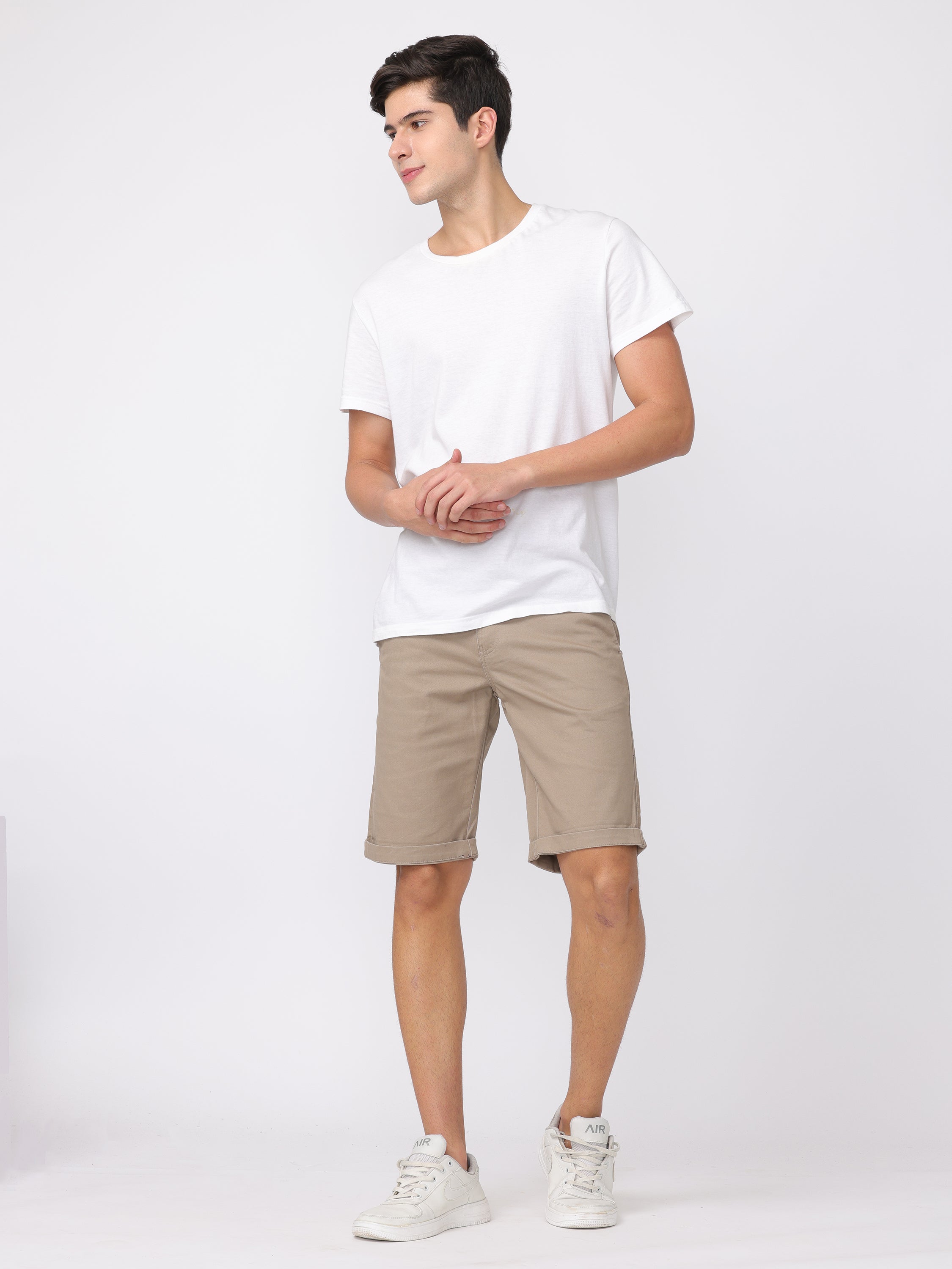 Men Beige Regular Fit Shorts