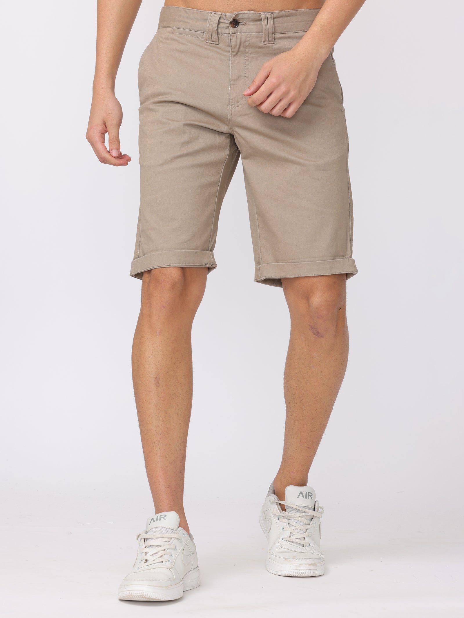 Men Beige Regular Fit Shorts