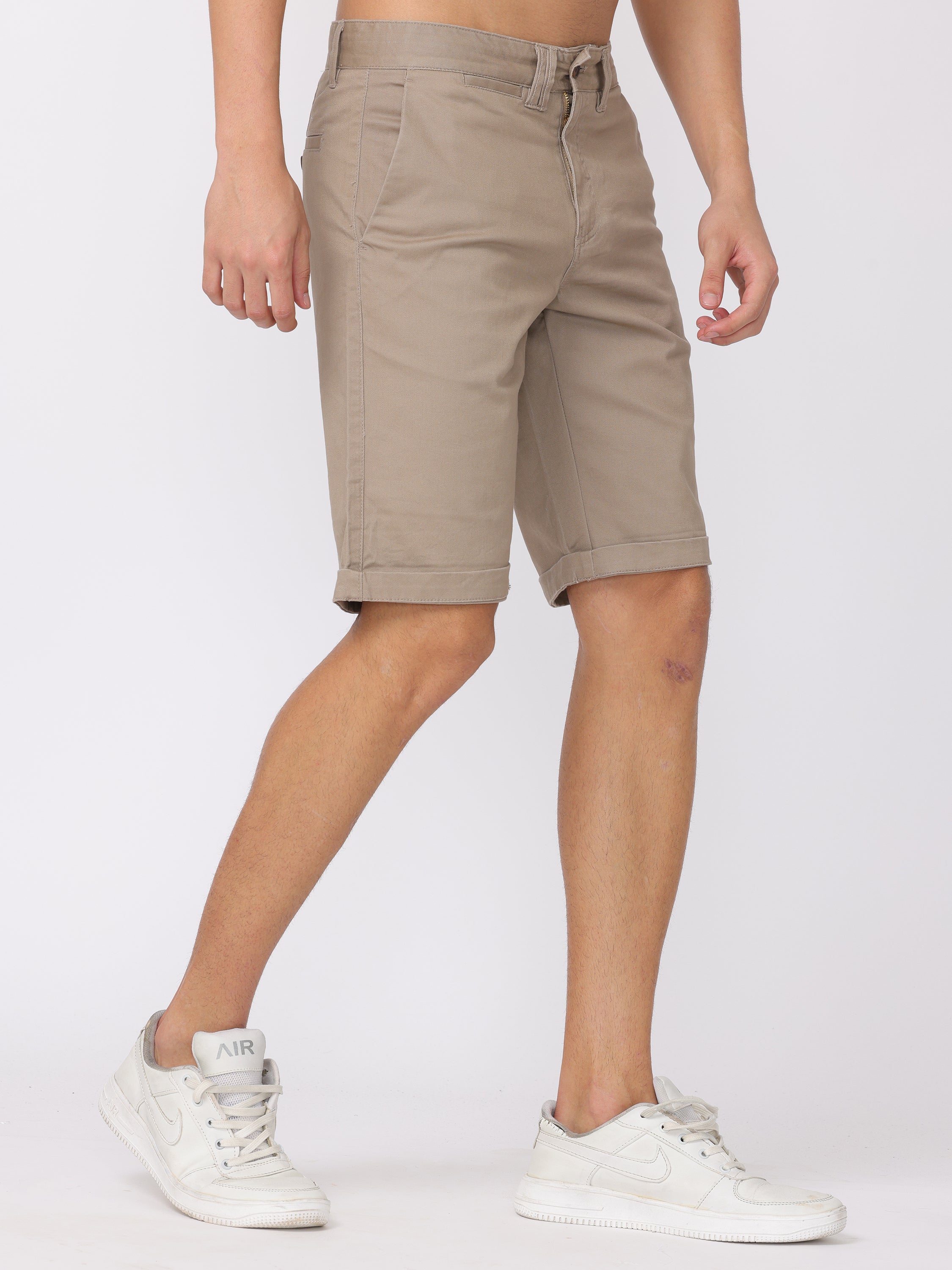 Men Beige Regular Fit Shorts